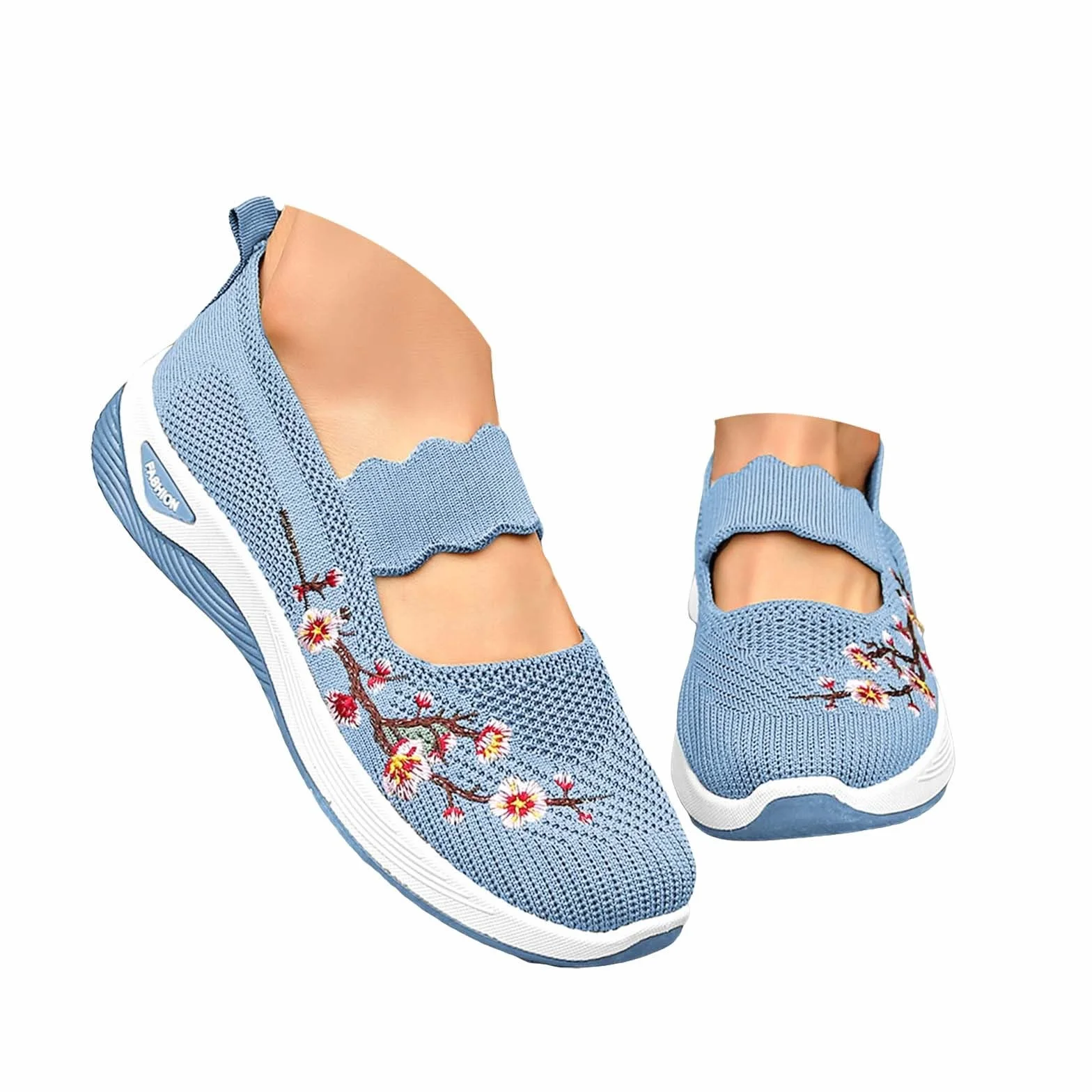 Zapatos Ortopédicos para Mujer con Malla Sin Cordones Antideslizantes Plataforma Ligeras
