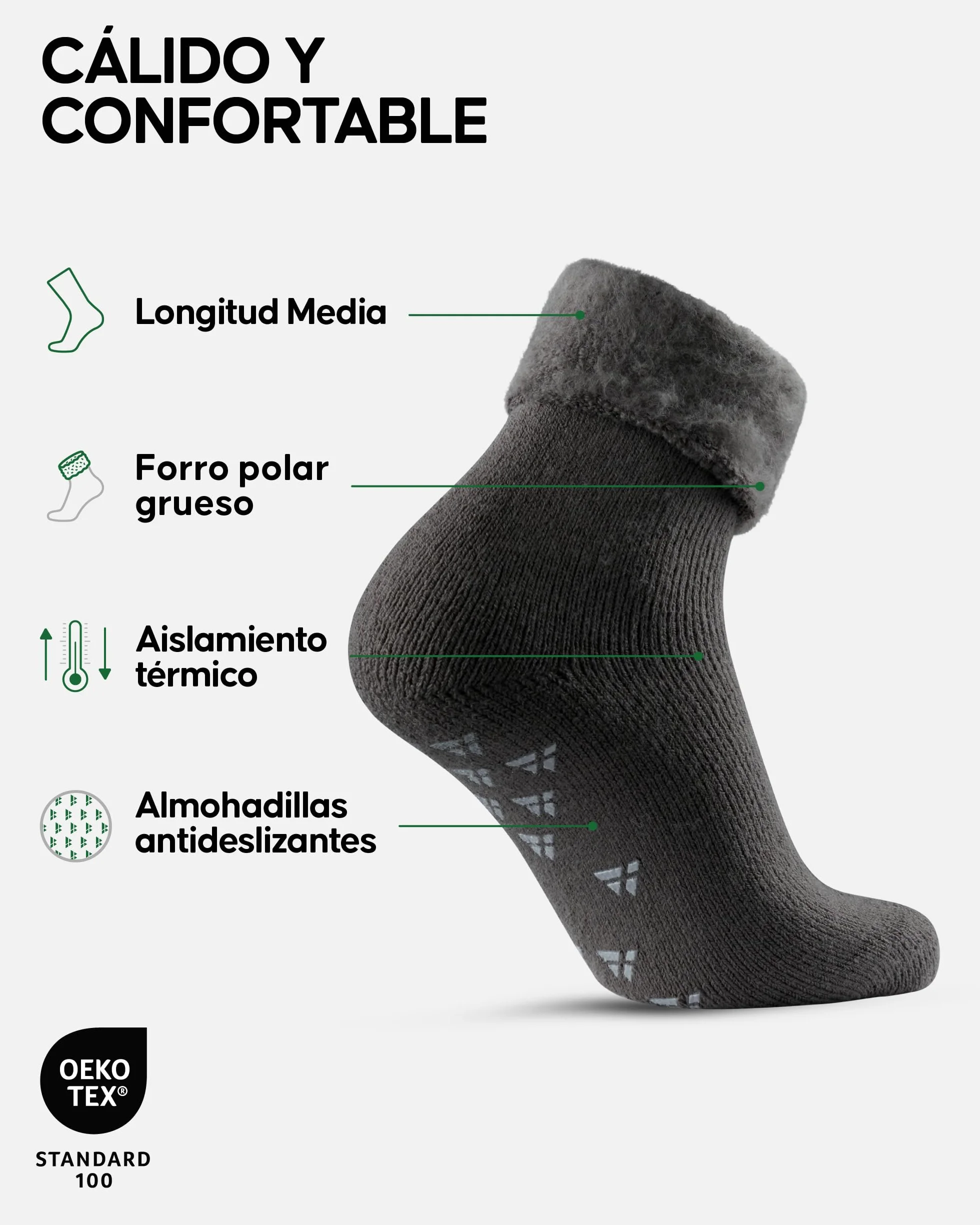 DANISH ENDURANCE Calcetines Térmicos Antideslizantes 2 Pack