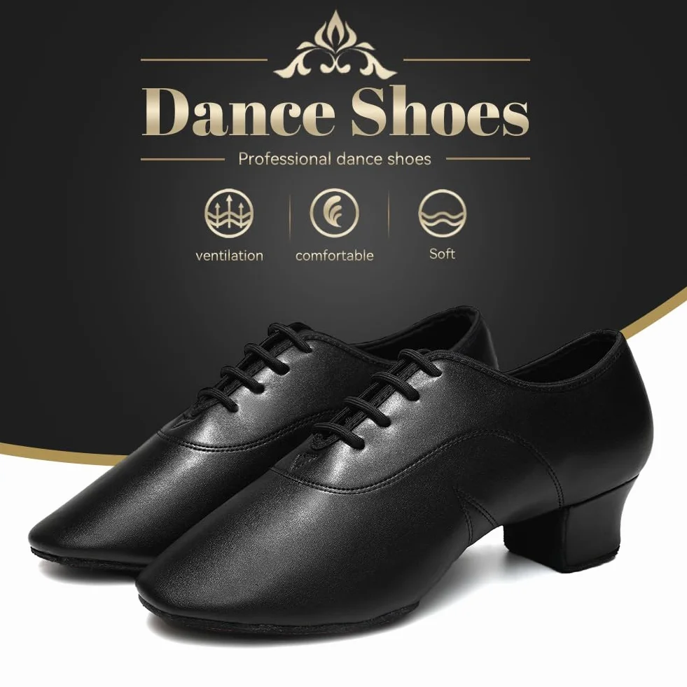 Zapatos Baile Latino Hombre Cuero Lace up Tango Latin Jazz Danza Negro 40 EU