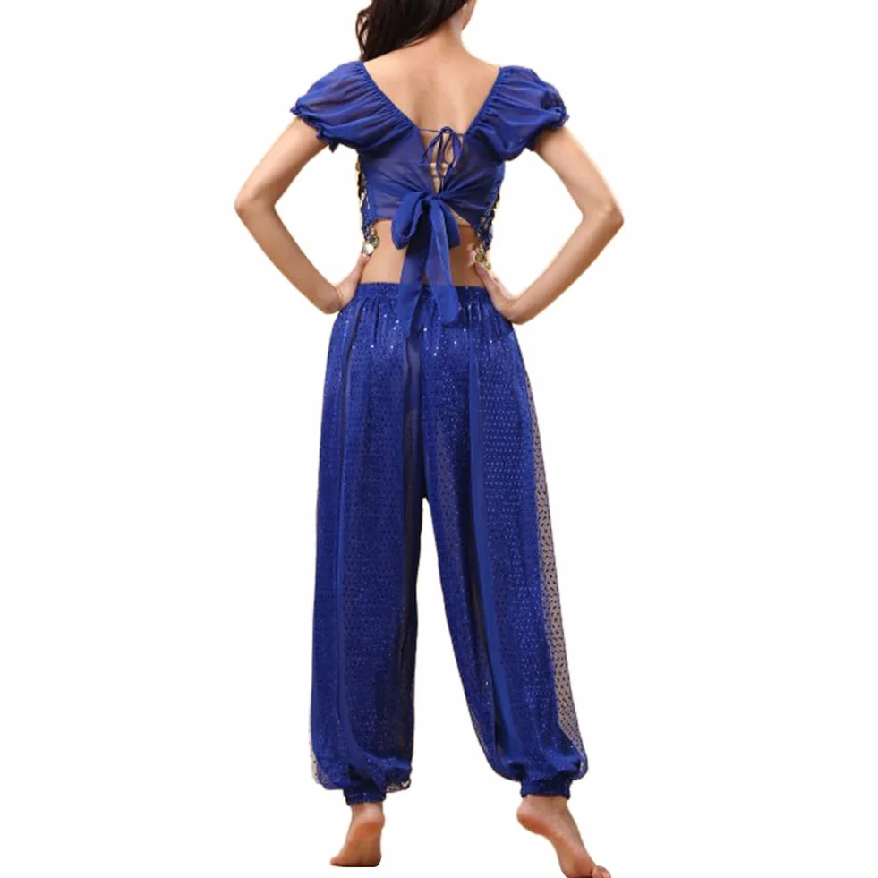 Trajes de Danza del Vientre para Mujer Parte Superior y Pantalones Linterna Bailarina Carnaval