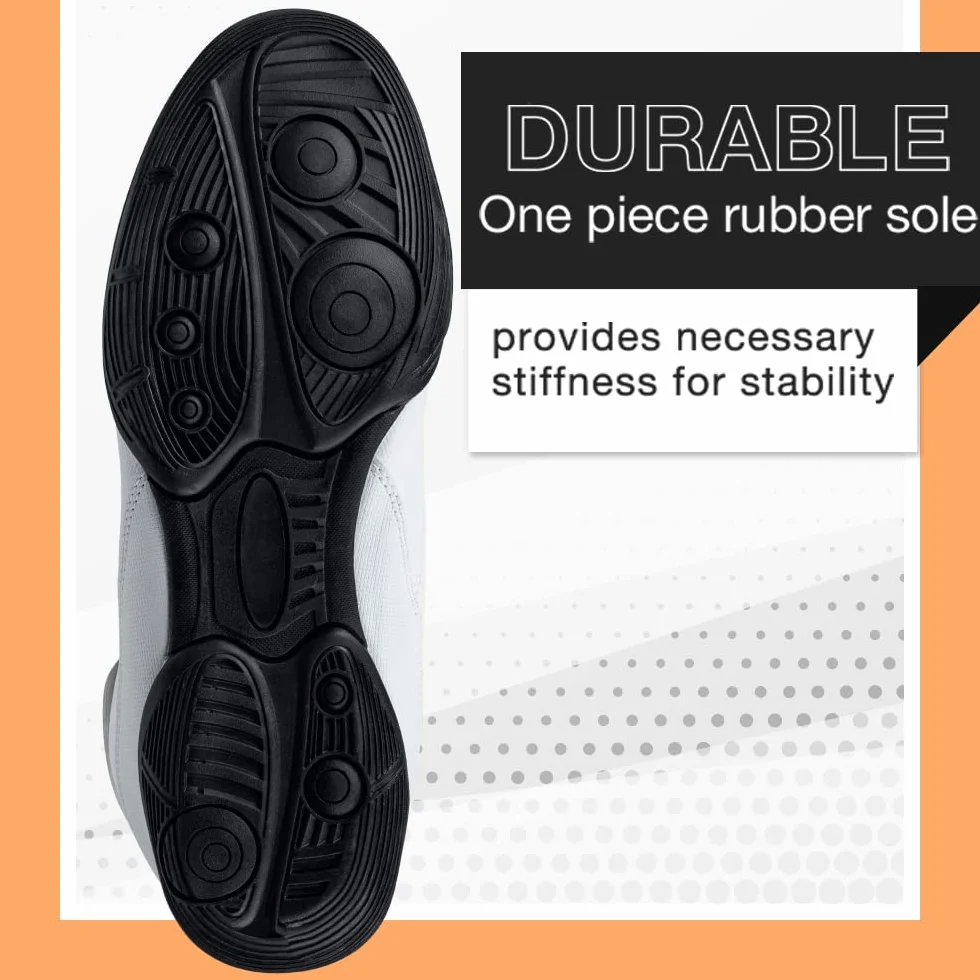 CORE Botas de Lucha para Hombre, Mujer y niños, Antideslizantes Zapatillas de Lucha Libre, para Deportes de Combate, Wrestling Shoes, Crossfit y Levantamiento de Pesas, Blanco