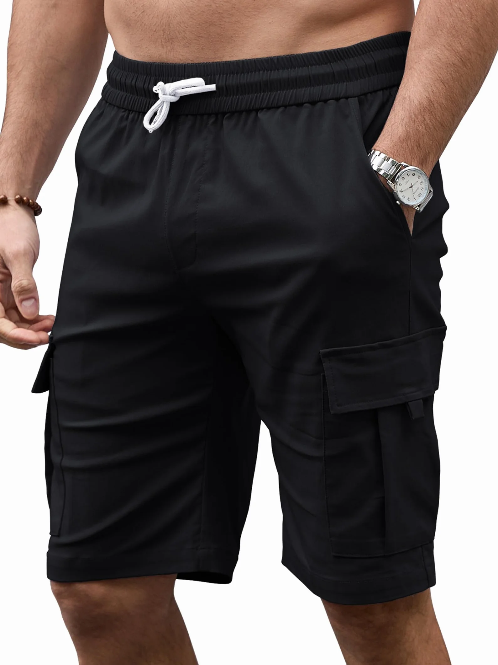 Tolaler Cargo Shorts Hombre Bermudas Verano Elásticos Bolsillos Múltiples Trabajo Playa