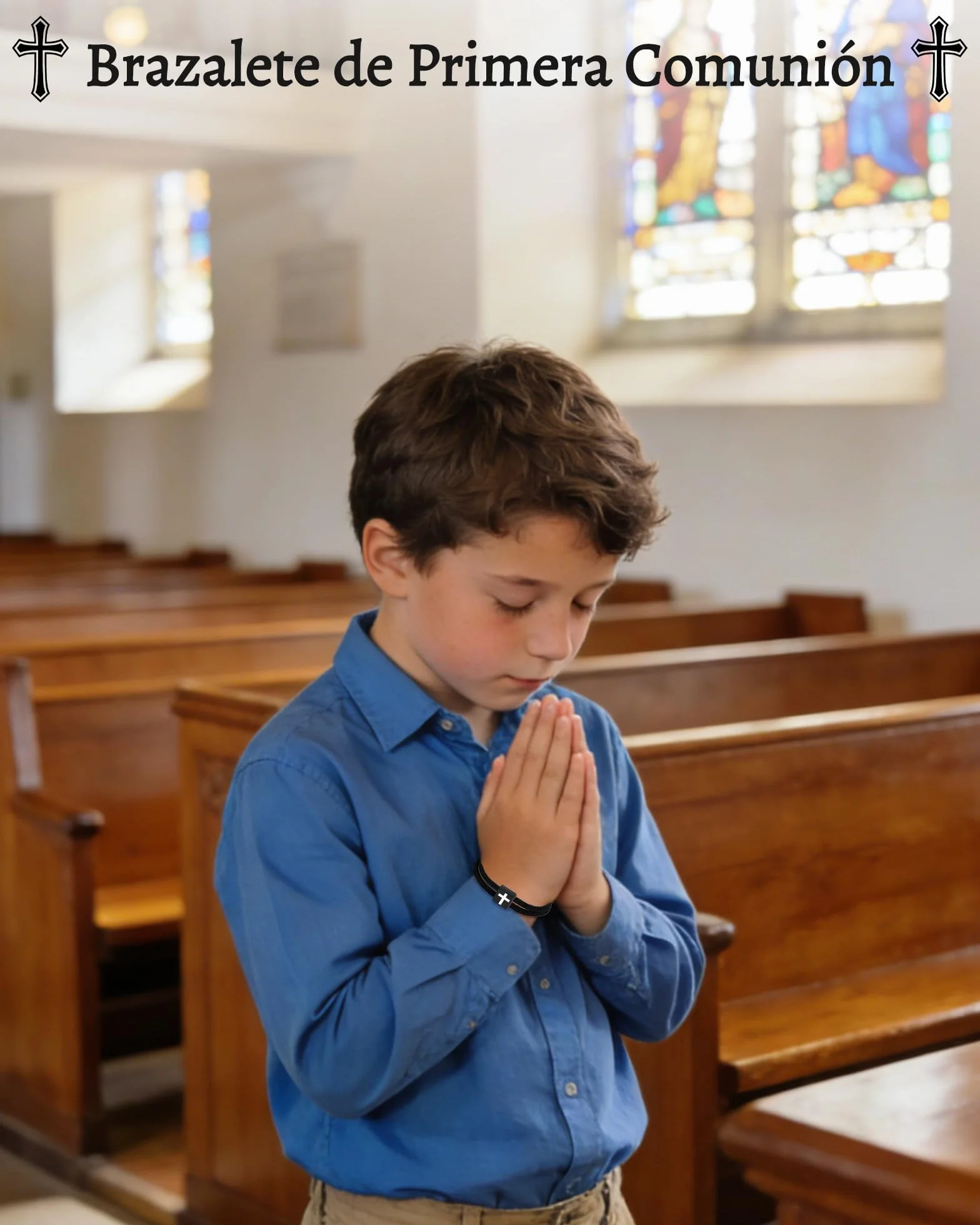 VGWON Pulsera Comunión Cruz Niño Joya Cristiana Bautizo Confirmación