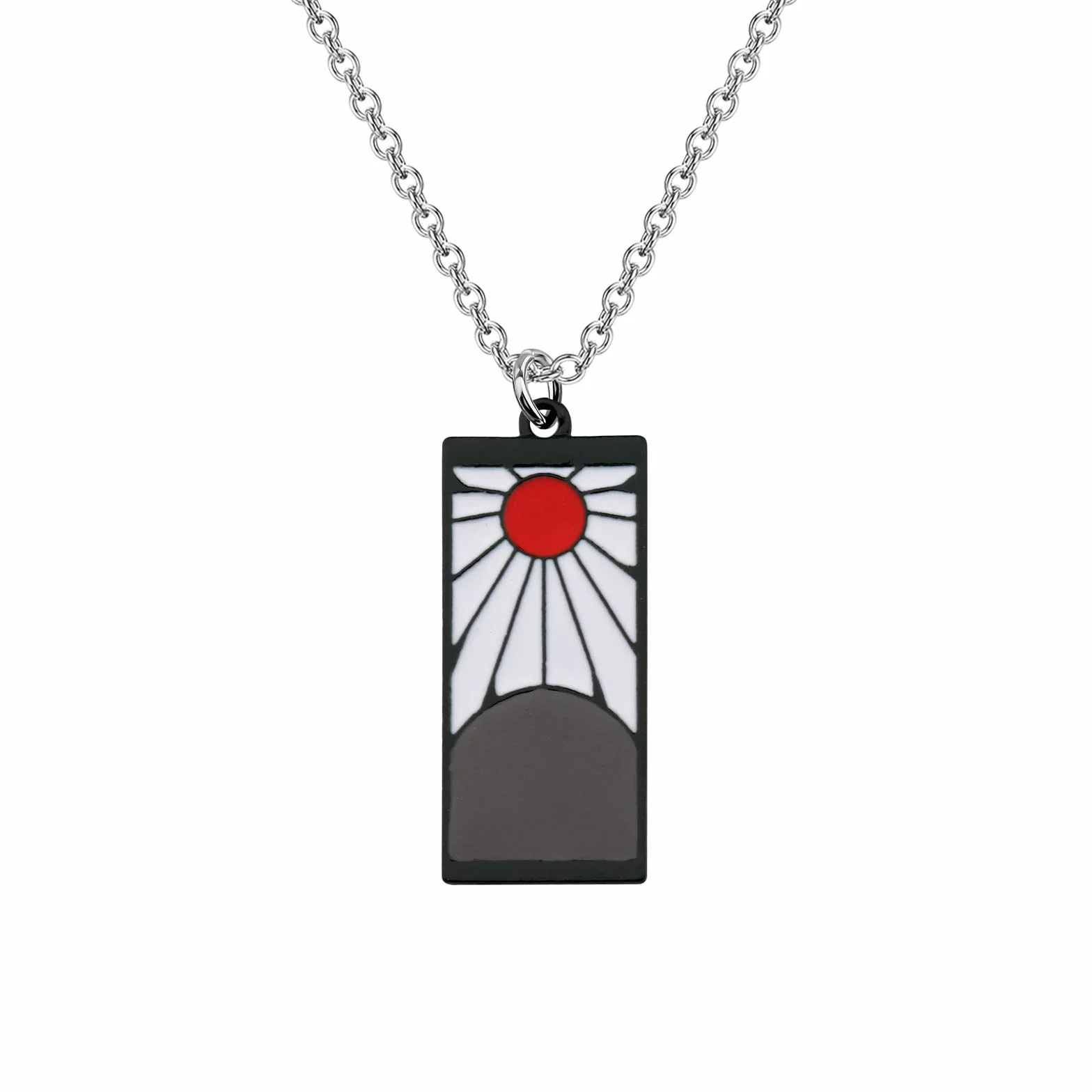 FAADBUK Demon Anime Inspired Jewelry - Collar y llavero Tanjirou Anime Cosplay Regalos, L, Acero inoxidable