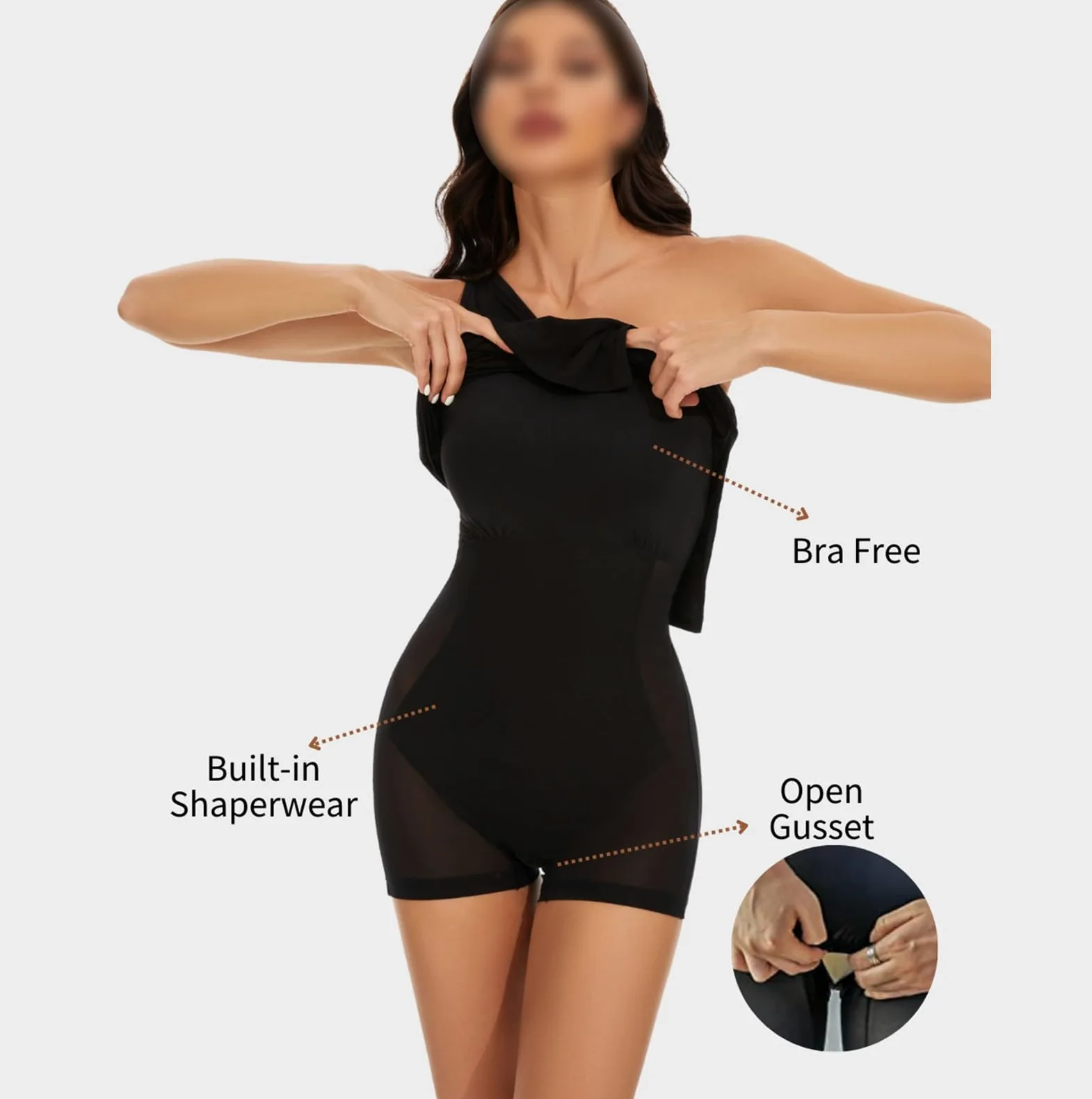 HLTYGWX Vestido Lencero Moldeador para Mujer Debajo del Vestido Vestido Largo con Control de Barriga