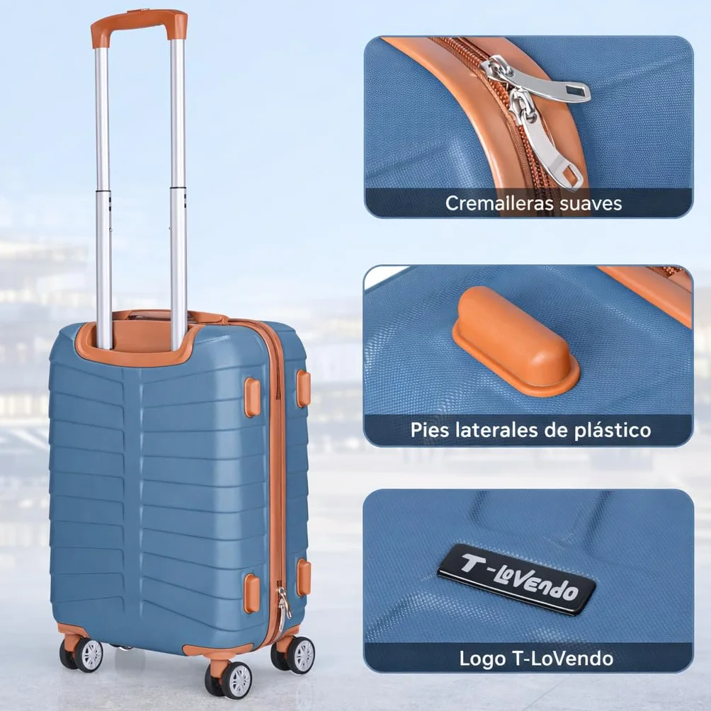 Maleta de Cabina 55x34x23 ABS Ligero 4 Ruedas Giratorias Candado Combinación