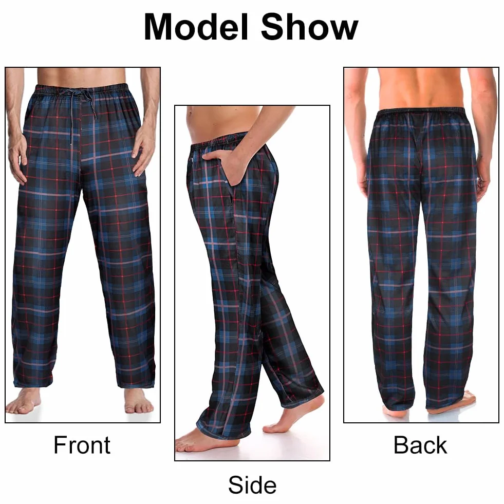 AUYAO Pijama Hombre Pantalones con Bolsillos Largos Otoño Invierno