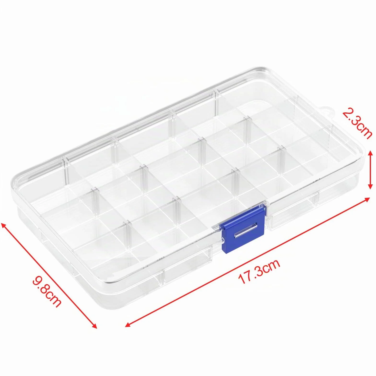 Cajas Almacenaje Plastico Transparente 15 Compartimentos Ajustables Organizadoras Tornillos