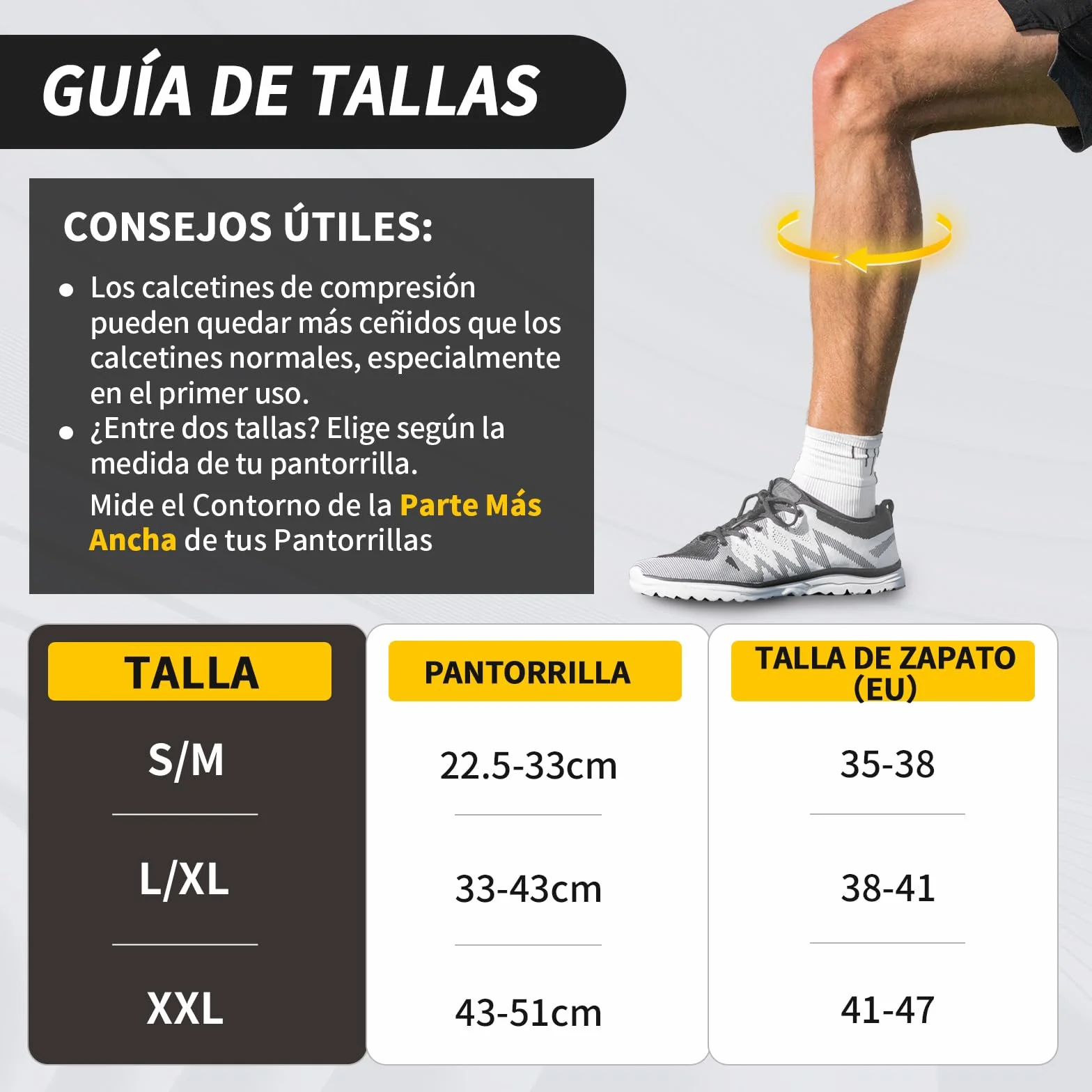 CAMBIVO Medias de Compresión 20-30mmHg 3 Pares, Calcetines Compresion para Varices, Deporte, Running