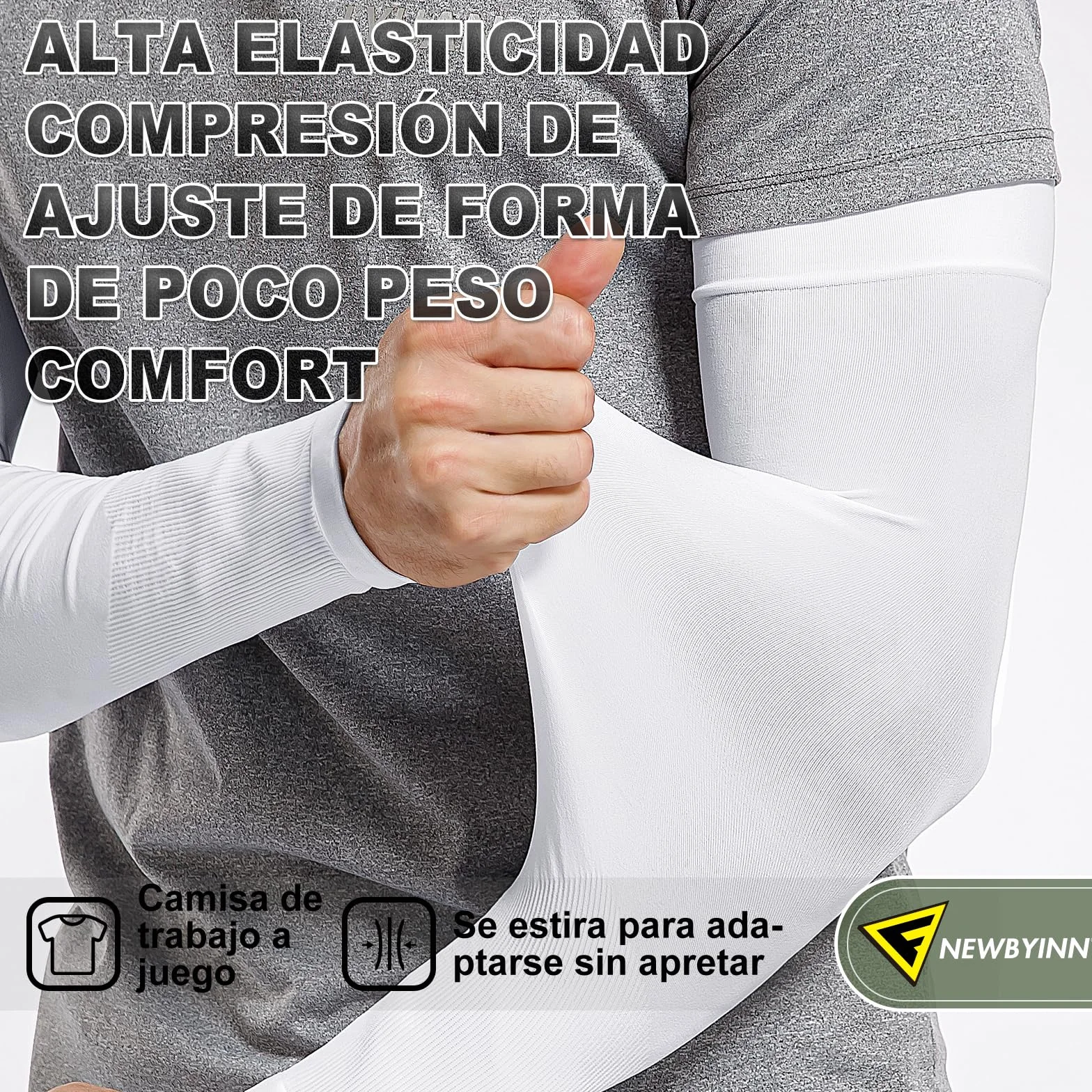 Manguitos de compresión Protección UV Newbyinn para running ciclismo