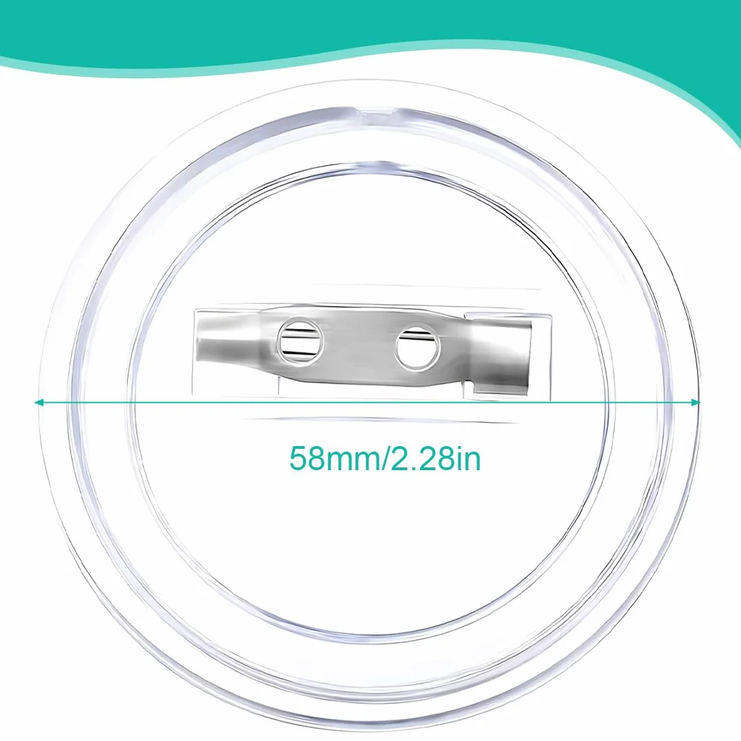 Chapas Personalizadas Transparentes 58mm con Alfiler, Chapas Plásticas Redondas para Bricolaje Niños