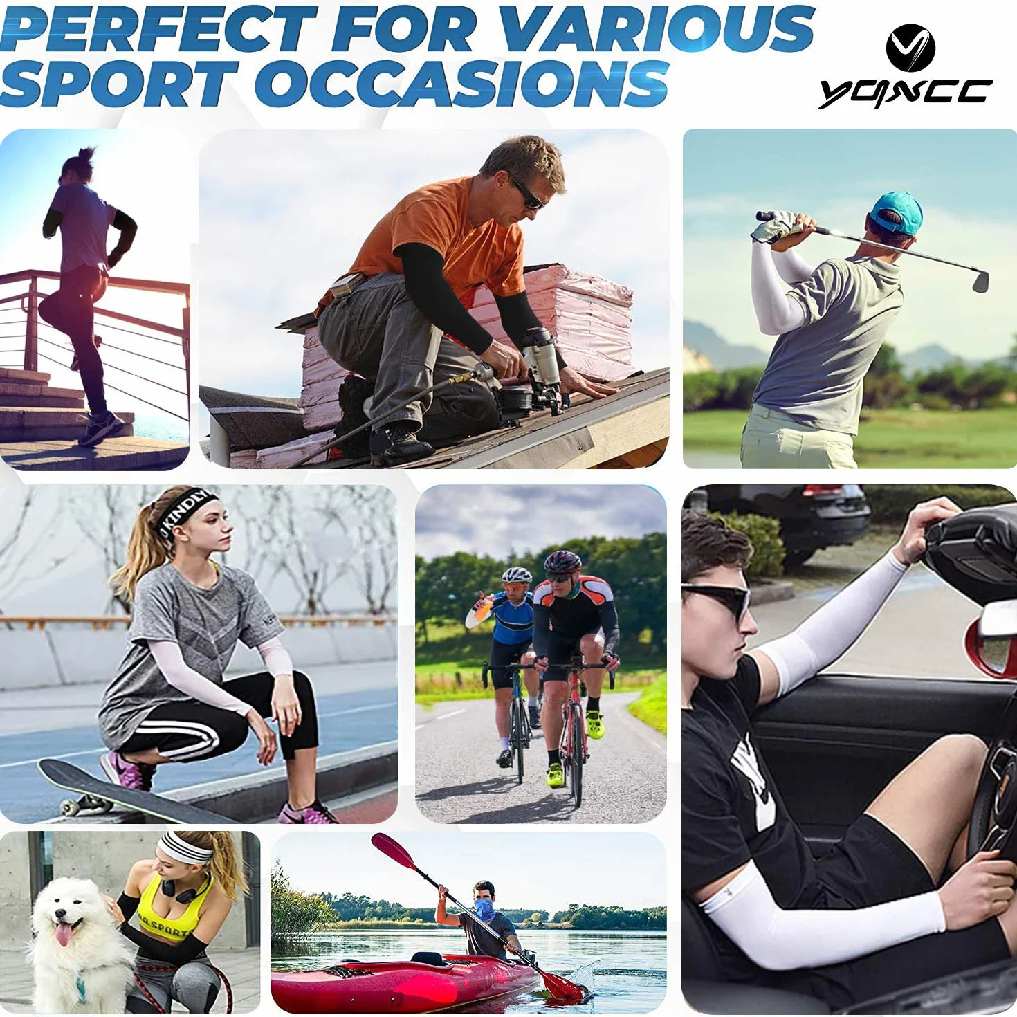 YQXCC 4 Pares Mangas del Brazo Protección UV - Cubierta de Tatuaje Mangas de Enfriamiento para Hombre Mujer Deportes Ciclismo Golf