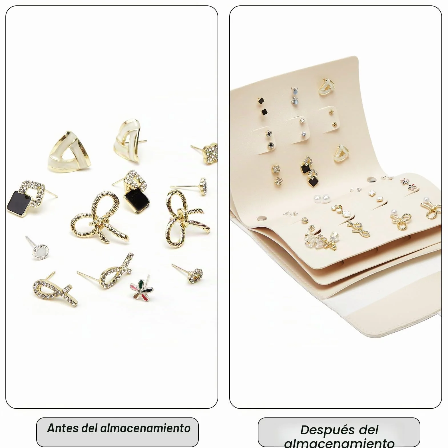 ZHIERNA Pendientes para guardar joyas y objetos pequeños, prácticos para niñas y mujeres