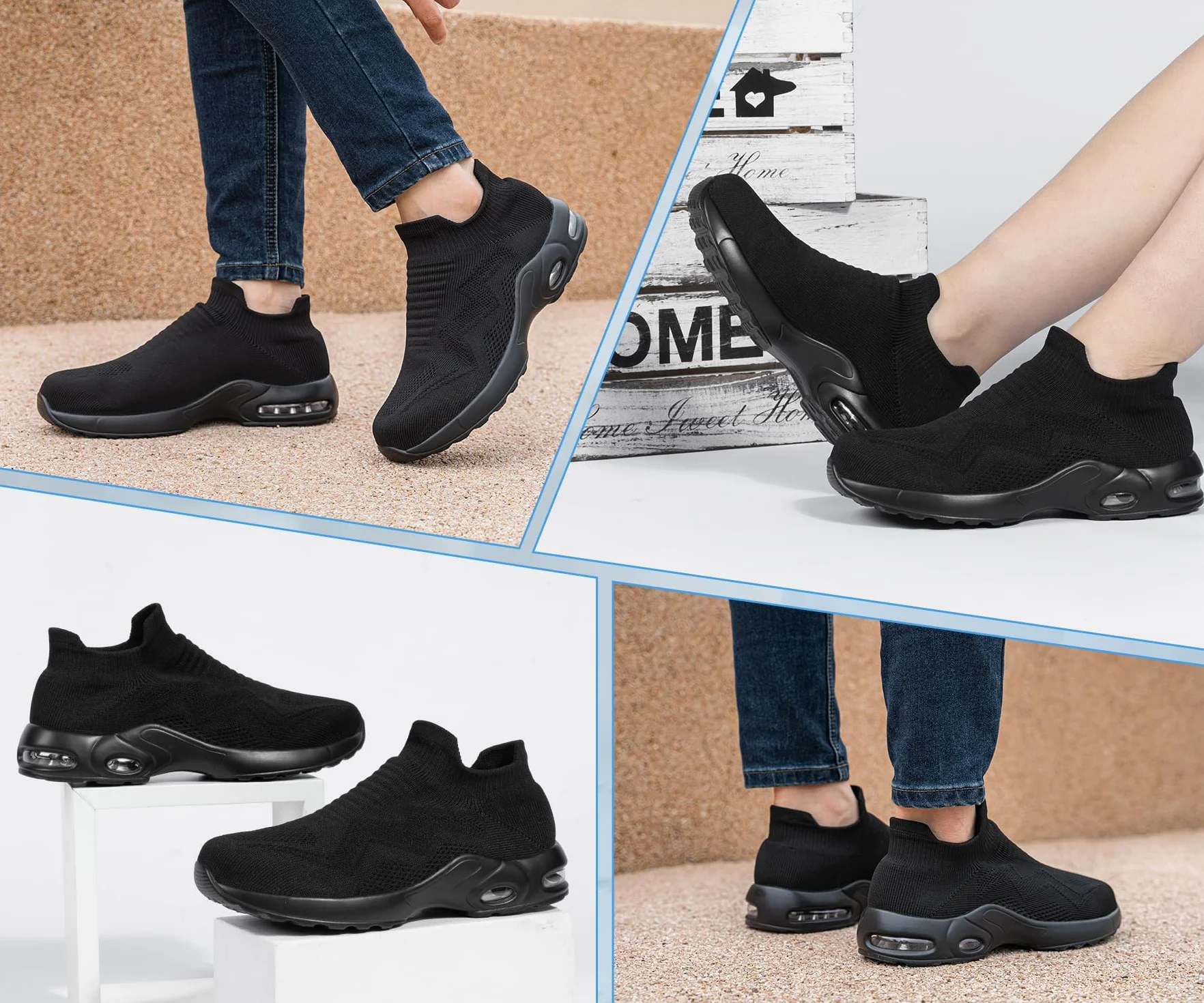 LARNMERN Zapatillas de Seguridad Mujer Sin Cordones Punta de Acero Calzado de Trabajo Ligero Respirable