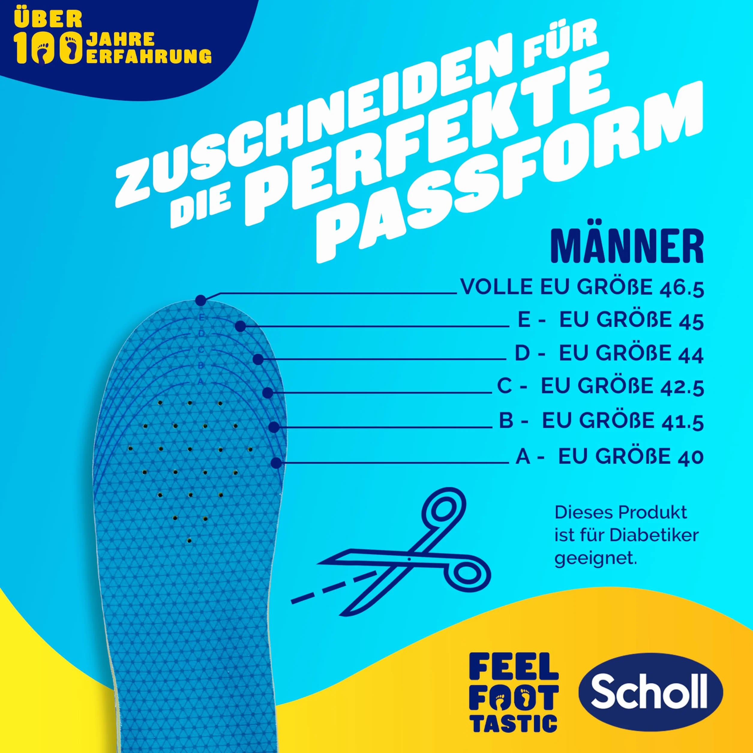 Scholl GelActiv Plantillas Everyday para hombres, talla 40, amortiguación de espuma viscoelástica y tecnología GelWave