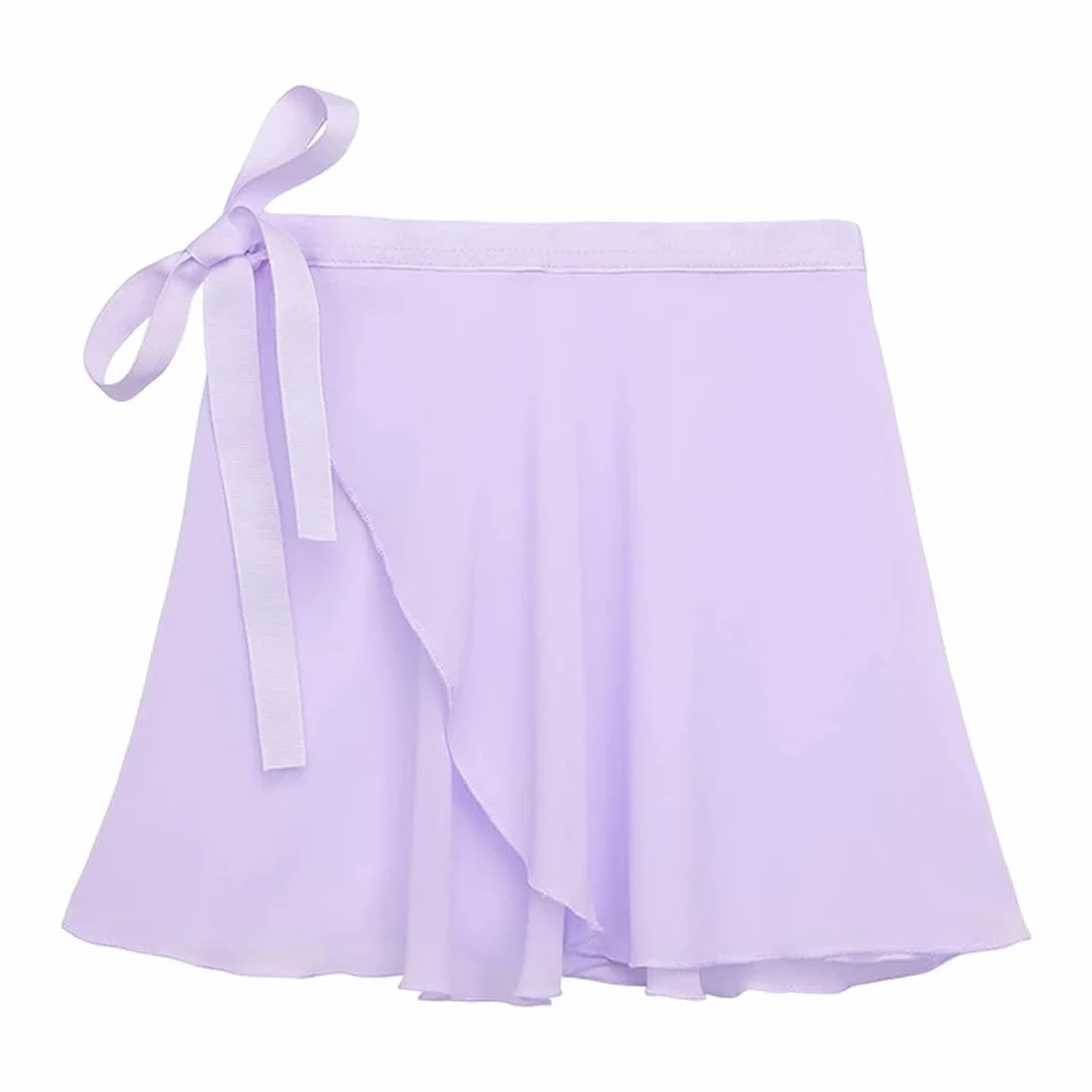 Falda de Ballet niña Chiffon transpirable suave cintura ajustable morado gimnasia