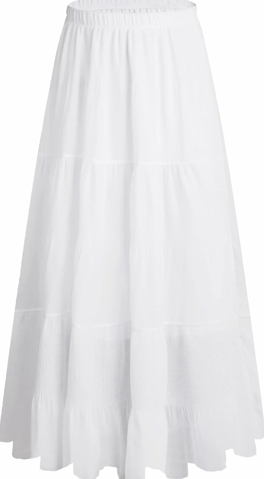 Genfien Faldas Largo Chiffon Mujer Cintura Elástica Alta Bohemia Maxi Falda Línea A Verano