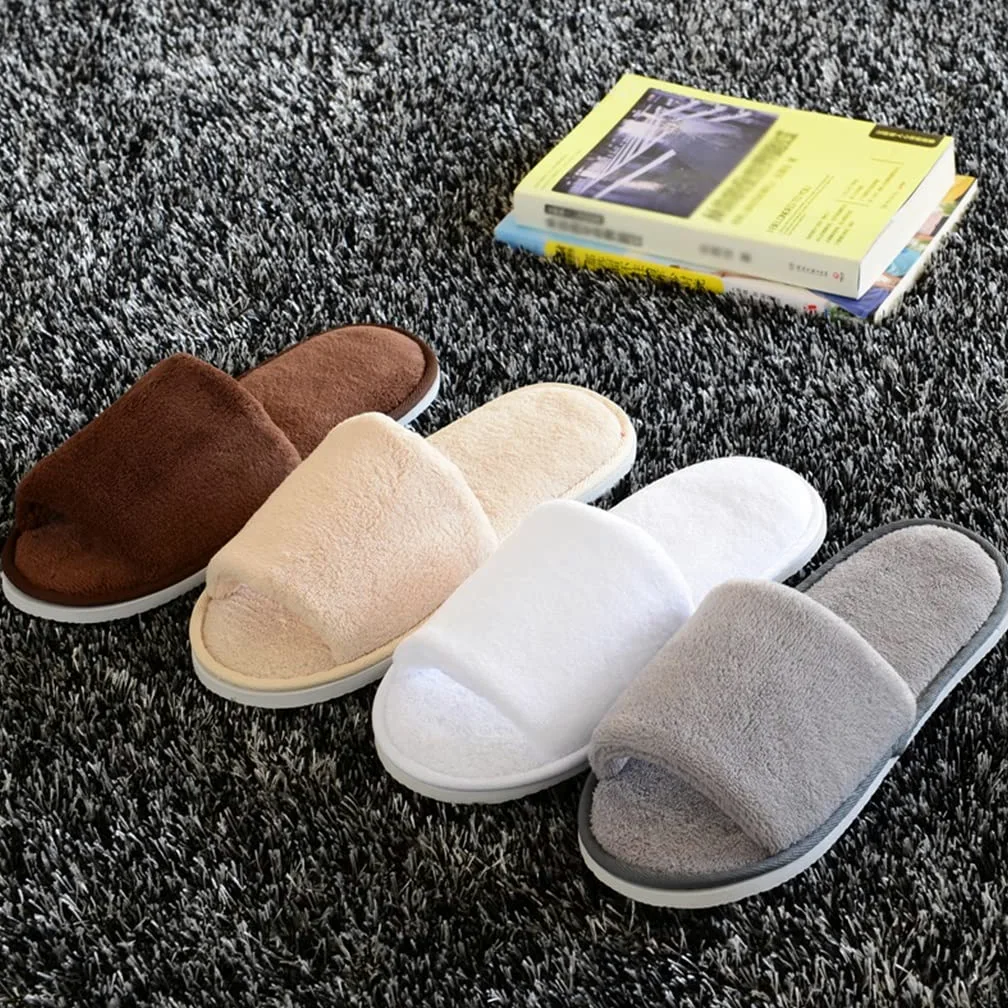 10 Pares de Zapatillas de SPA Desechables con Punta Abierta, Transpirables, Suaves y cómodas, adecuadas para Hombres y Mujeres. Ocio, Vacaciones (Color: Beige, Tamaño: 11x4.3inches)