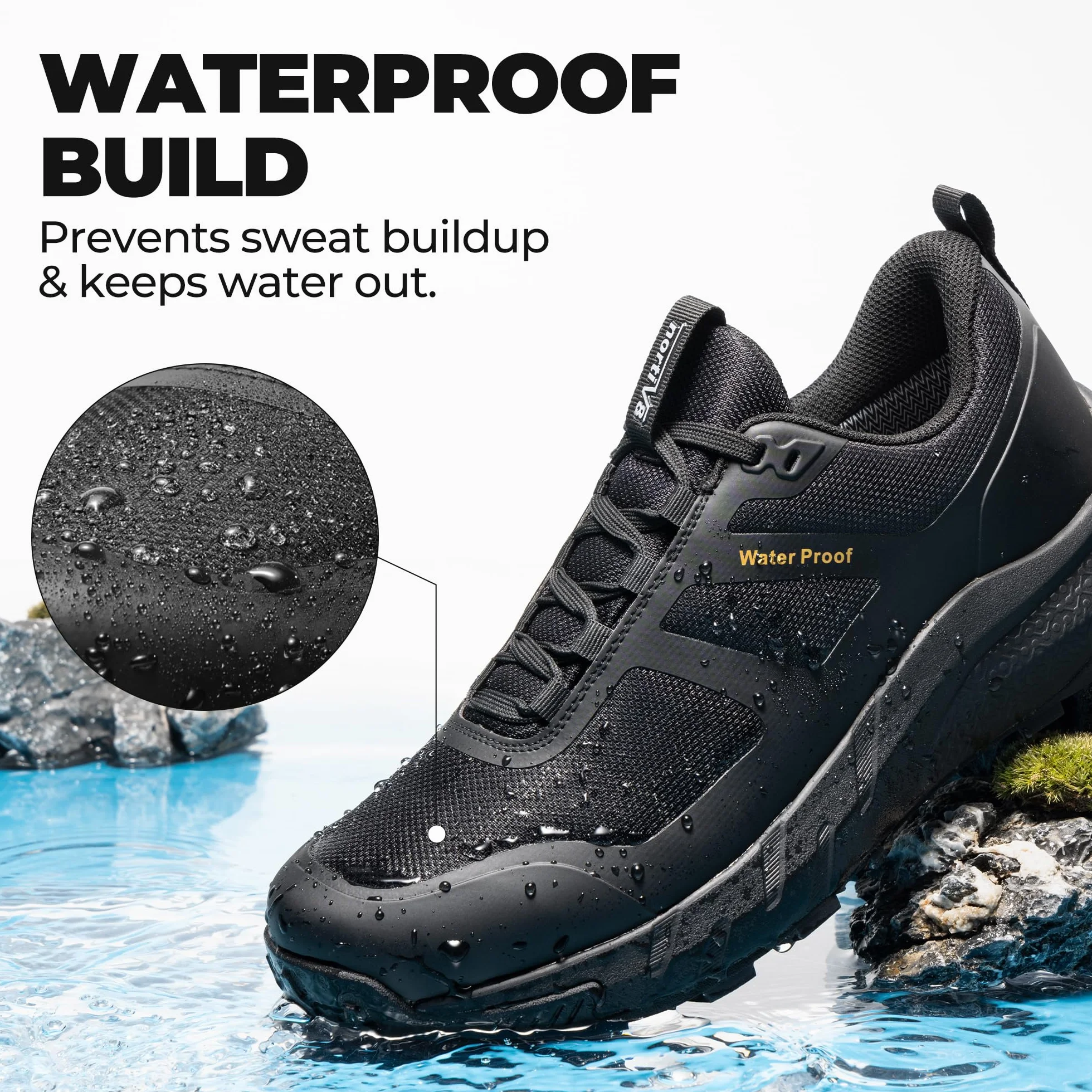 NORTIV 8 Zapatos Trekking Hombres Impermeables Antidelizantes Botas Montaña