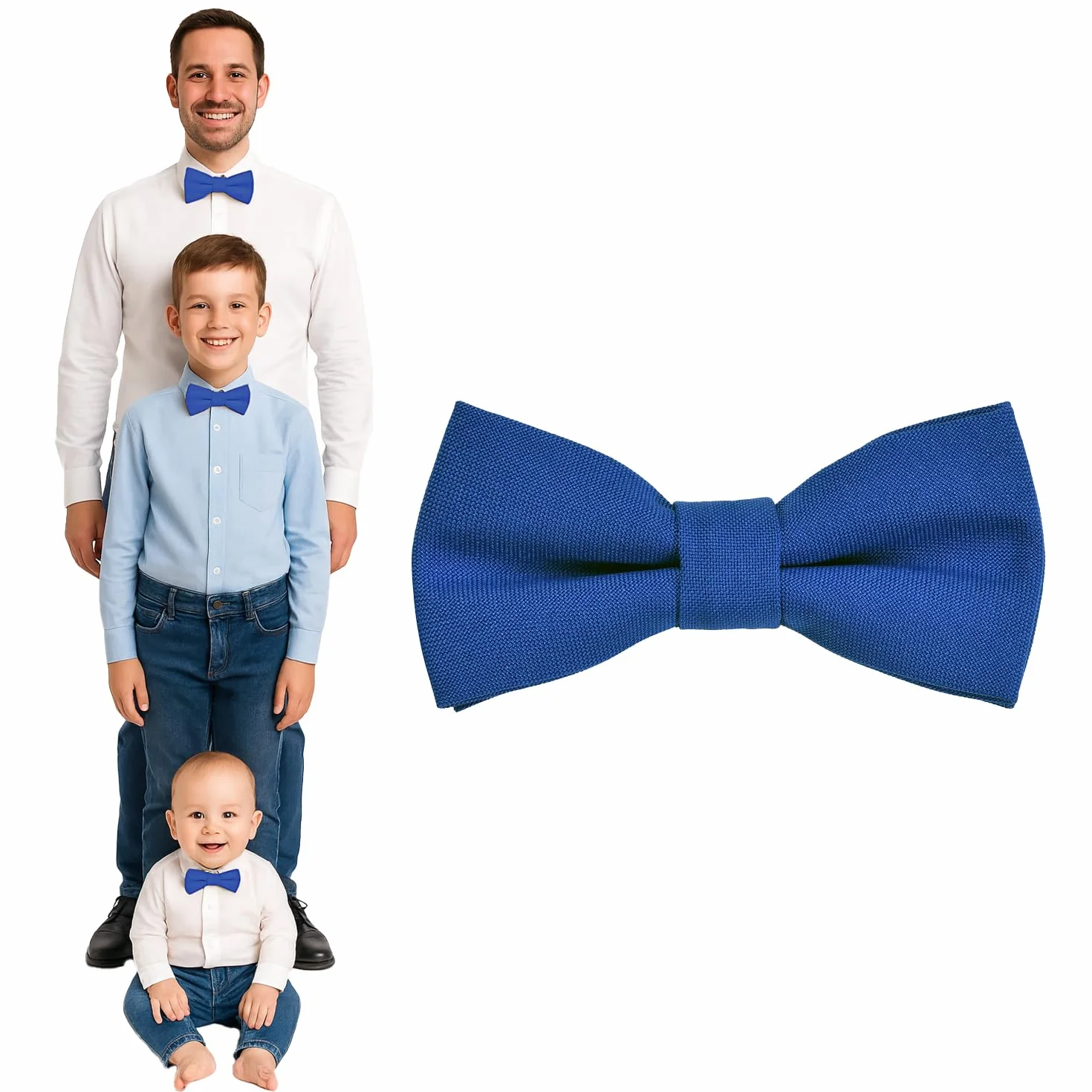 Pajarita hombre niños bebés mate preatada ajustable algodón accesorio festivo bodas comuniones