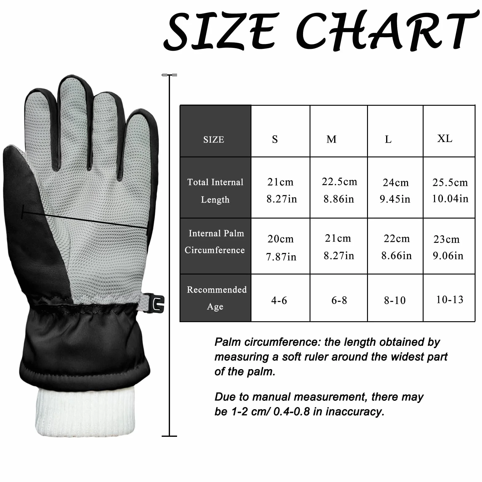 Guantes de Esquí Impermeables para Niños Niñas, Guantes de Nieve Forro Polar Cálido para Snowboard