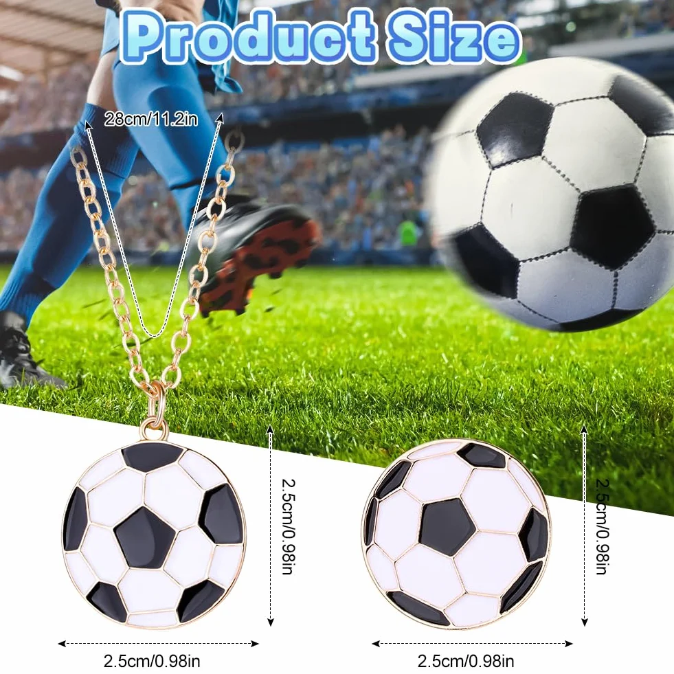 Collar de Fútbol Cadena Oro Hombre Cruzado Sólido Blanco y Negro
