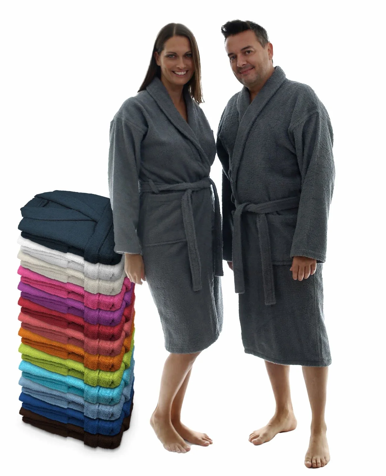 LEBENGOOD Albornoz Hombre 100% Algodón OEKO-TEX, Toalla Rizo Americano 450 gsm, Bata Baño, Tallas S M L XL XXL 3XL