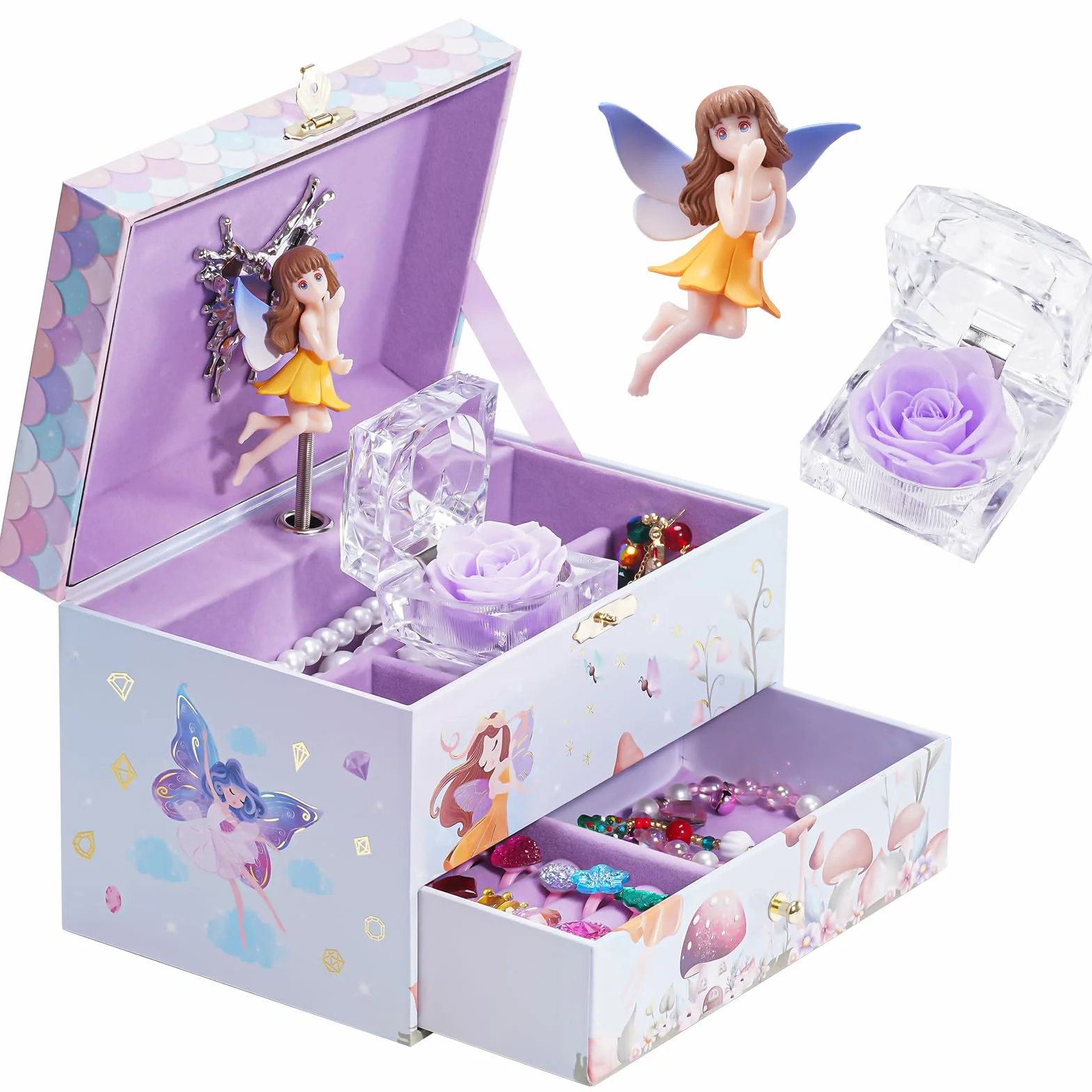 ProCase Estuche de Joyería Infantil Unicornio para Niñas 2-8 Años Waltz