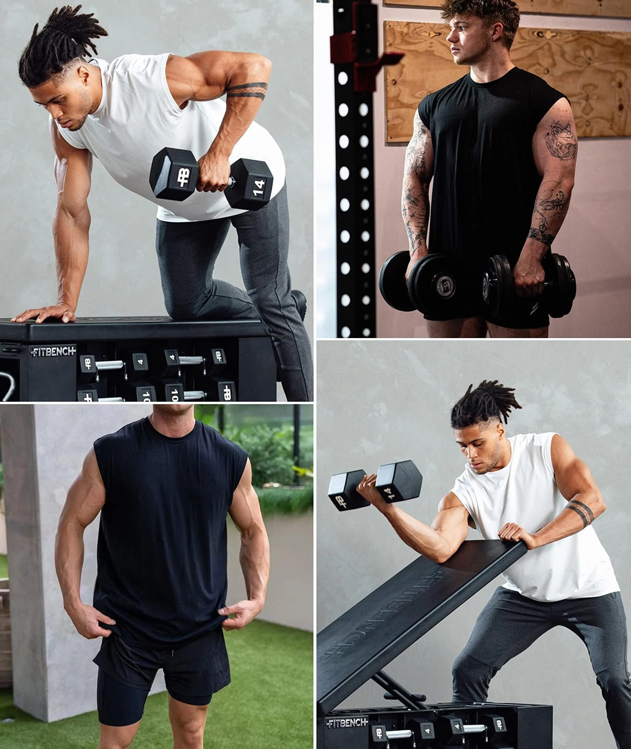 Holure Camisetas Interiores para Hombre, Camiseta Muscular Cuello Redondo, Pack de 3