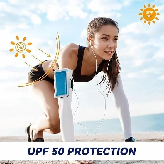 Mangas Brazos Protección UV con Pulgar para Hombre Mujer Deportes Verano Fútbol Golf Ciclismo