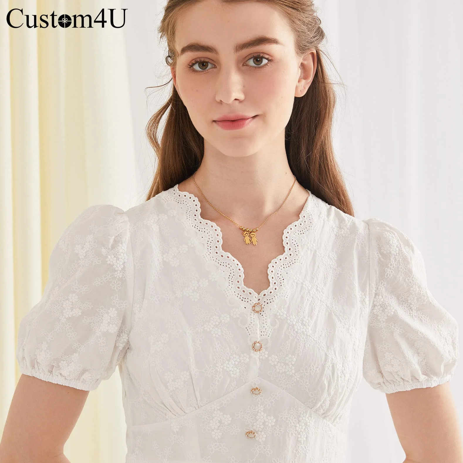 Collar Acero Inoxidable 316L Oro 18K Colgante Niño Niña Mujer Regalo Día Madre