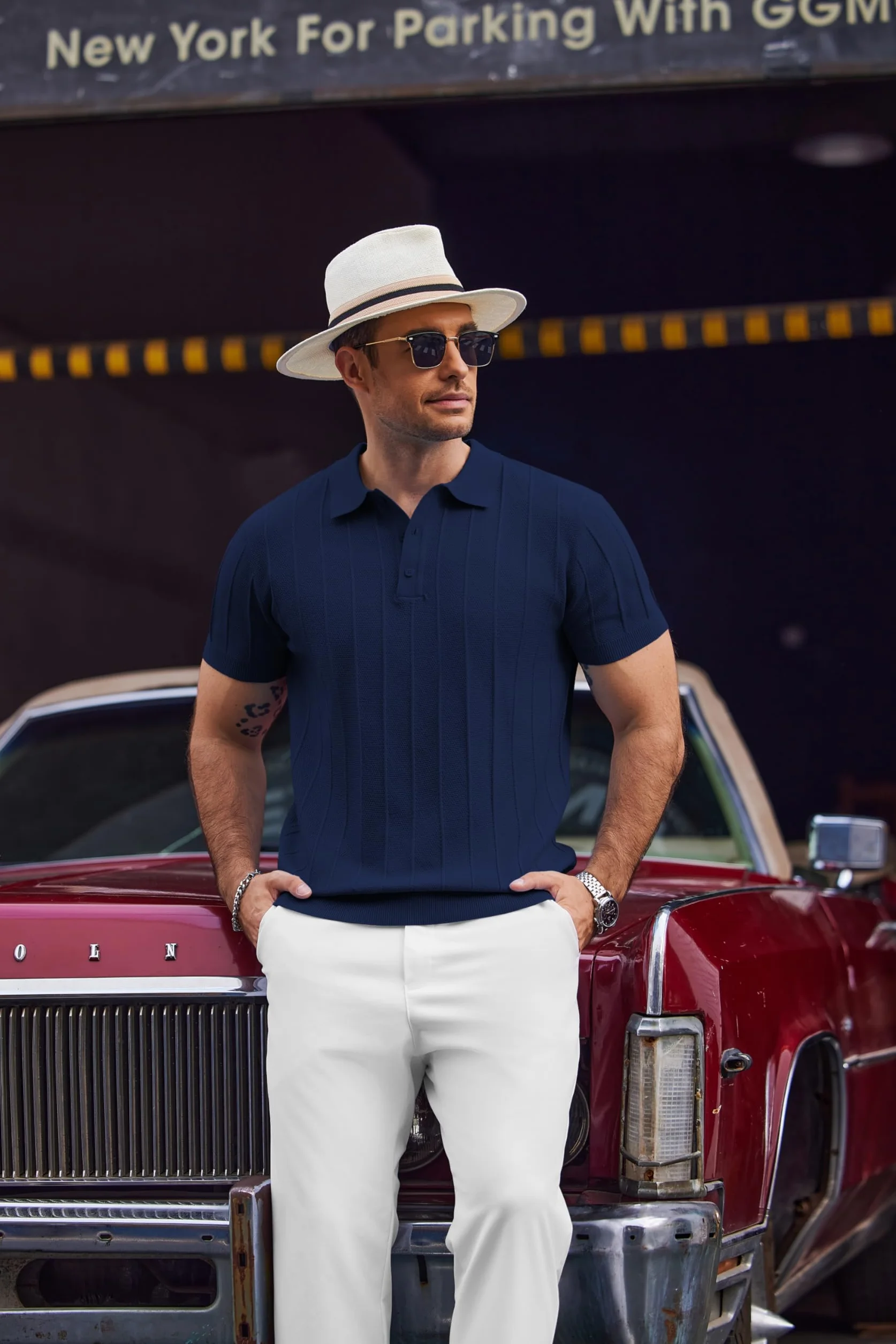 COOFANDY Polo Camisa Hombre Manga Corta Elástico Golf