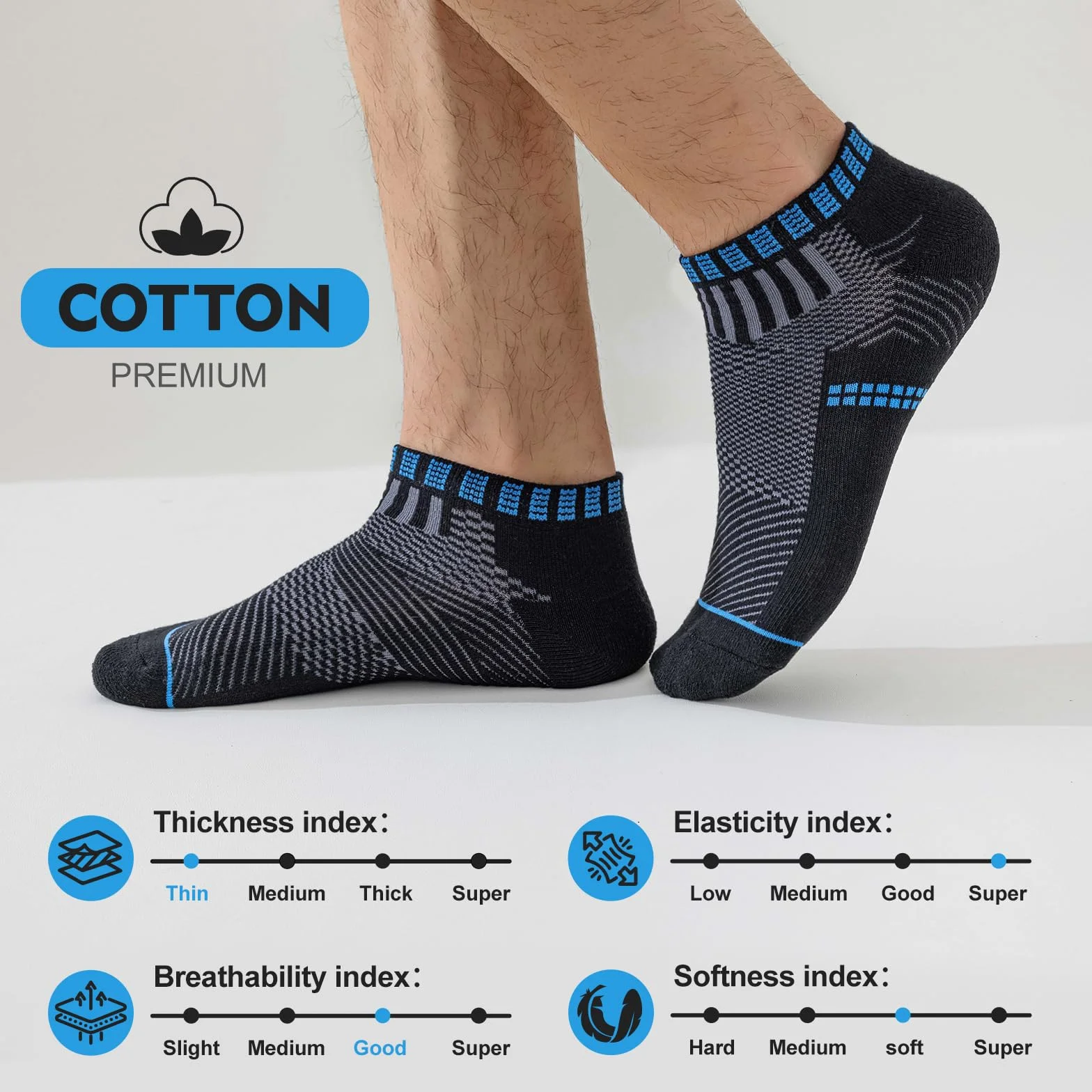 Calcetines Tobilleros 6 Pares Transpirables Cortos Deporte Antiampollas Running Algodon Hombre Mujer