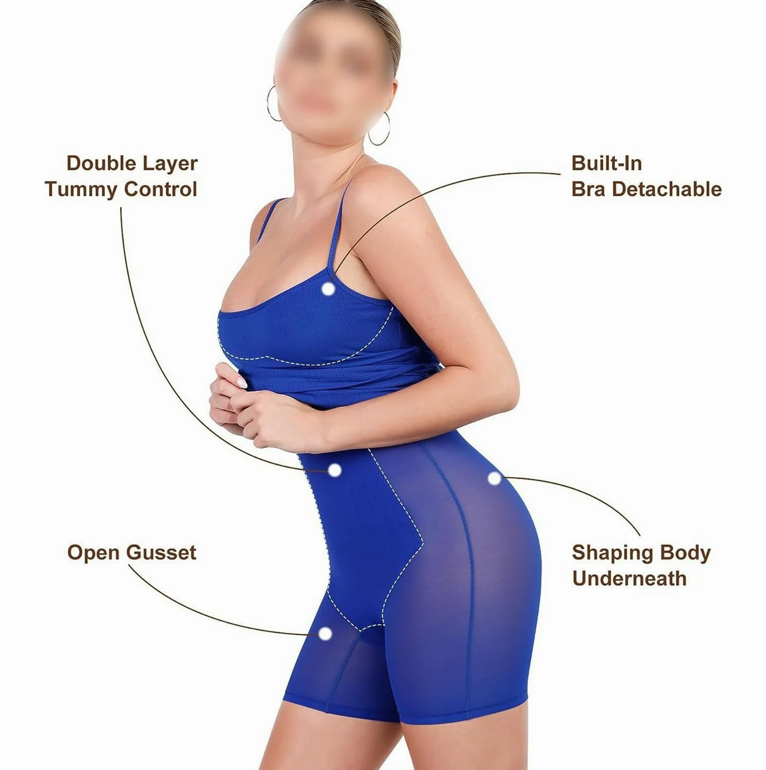 HLTYGWX Mujer Sin Tirantes Control de Barriga Fajas Slip Debajo de los Vestidos Slip Completo