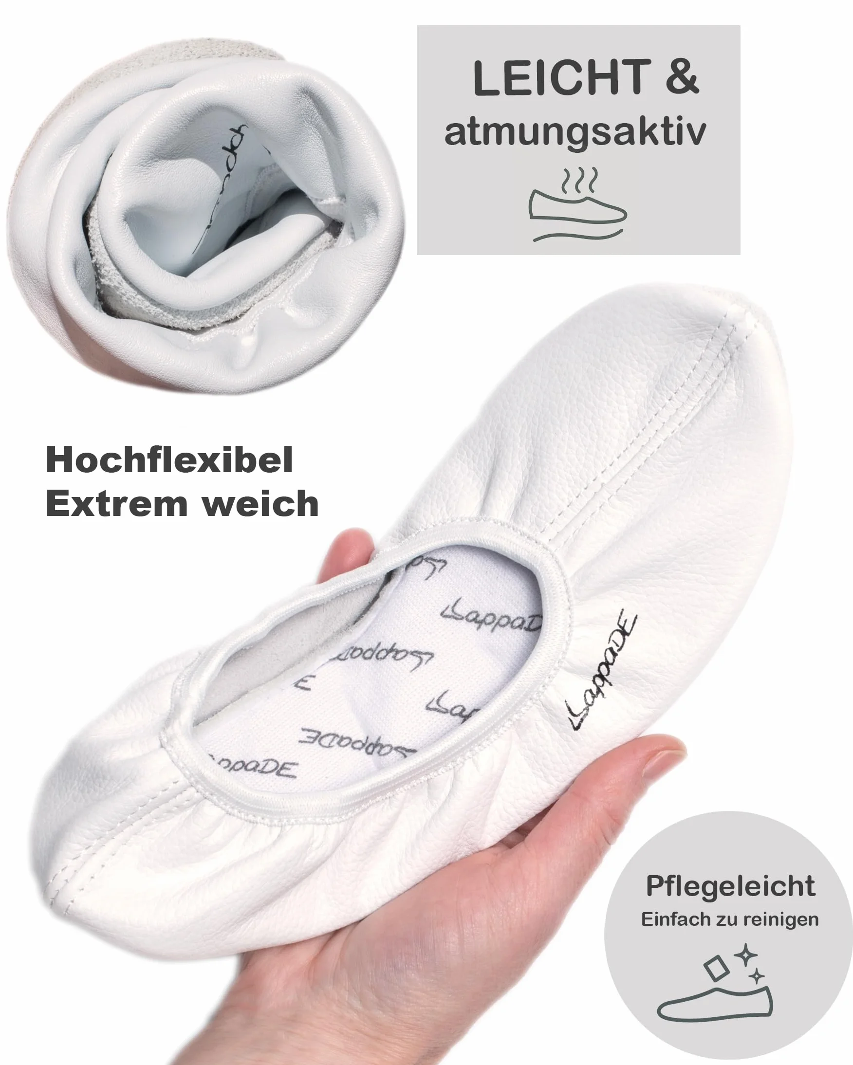 Lappa.de Zapatillas de Deporte Chanclas Bleyer Gire con Suela de Cuero Talla 28-46