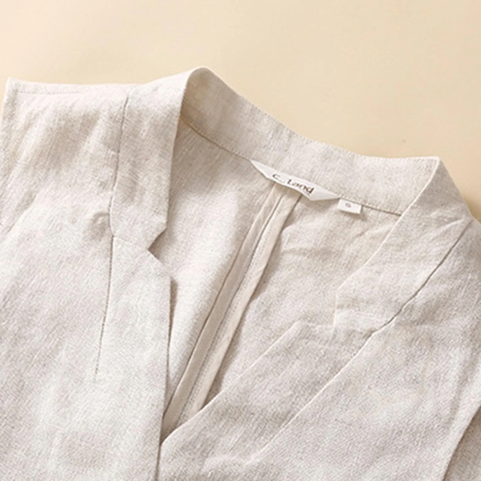 Chaleco de lino y algodón para mujer cuello en V cárdigan exterior casual
