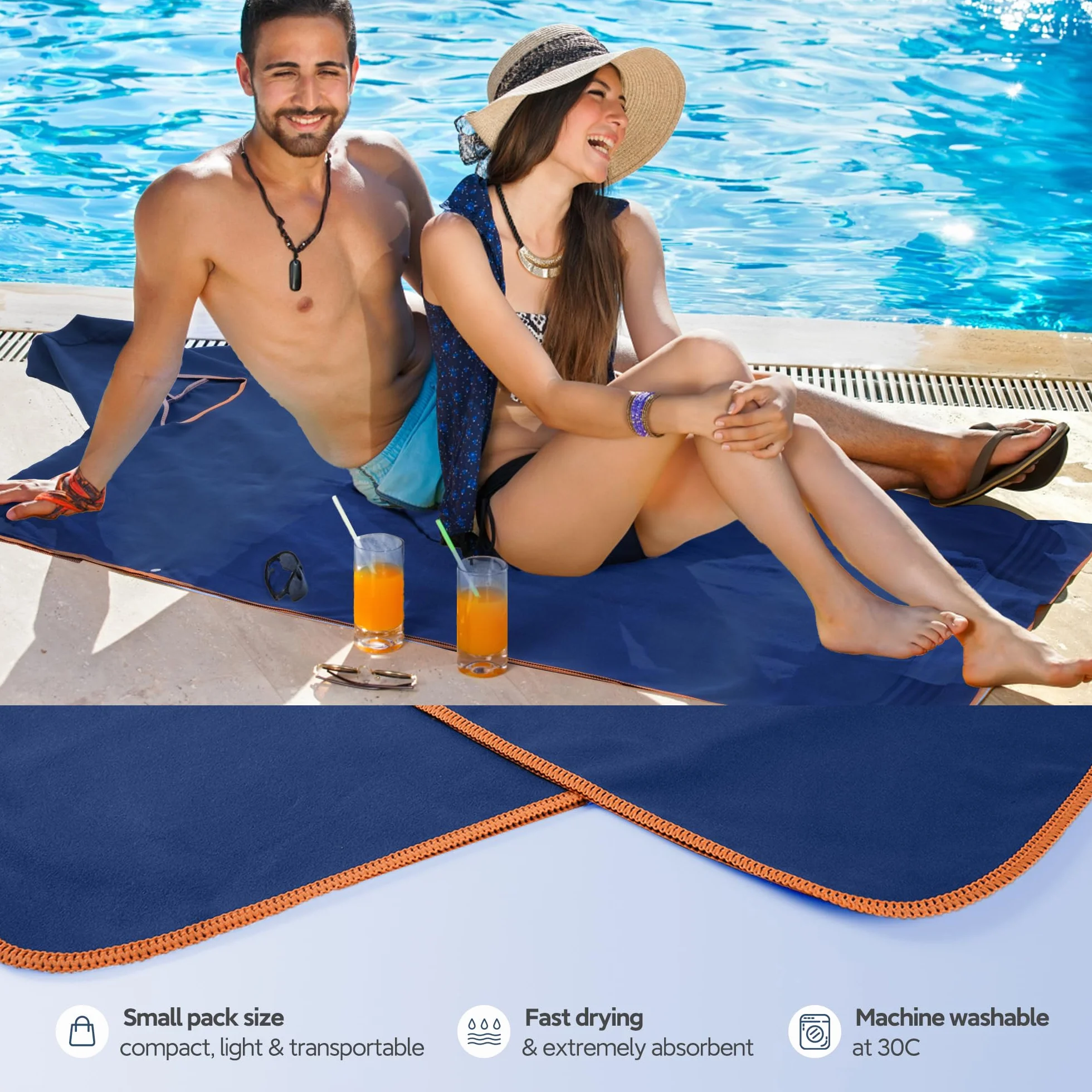 KUOGAS Poncho de baño para mujer y hombre, poncho de microfibra, de microfibra