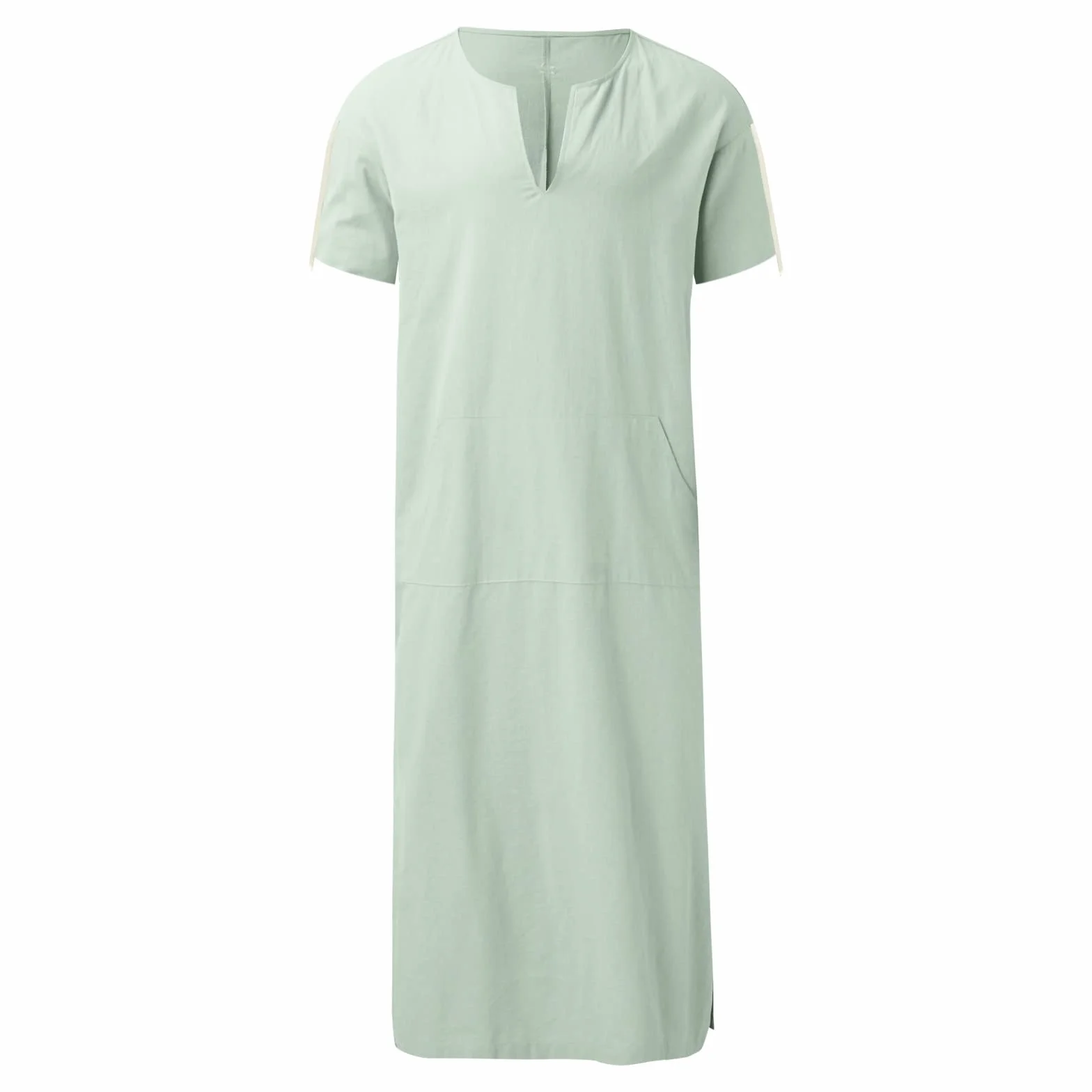 Bata musulmana para hombre caftán abaya camisas de lino algodón ropa árabe fresca jilbab túnica