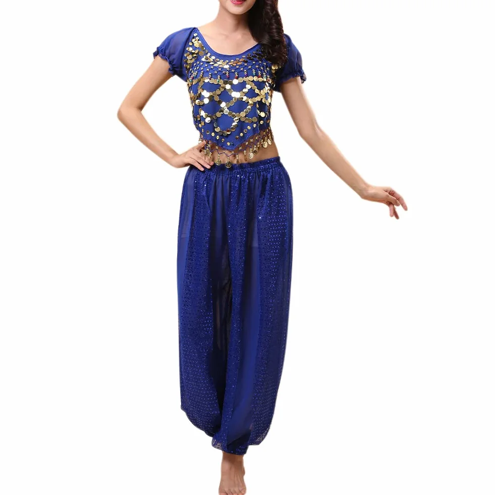 Trajes de Danza del Vientre para Mujer Parte Superior y Pantalones Linterna Bailarina Carnaval