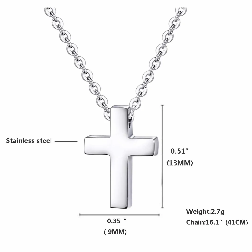 Collar Cruz Acero Inoxidable Pequeño para Niños Niñas Mujeres Cristiano Bautismo Regalo