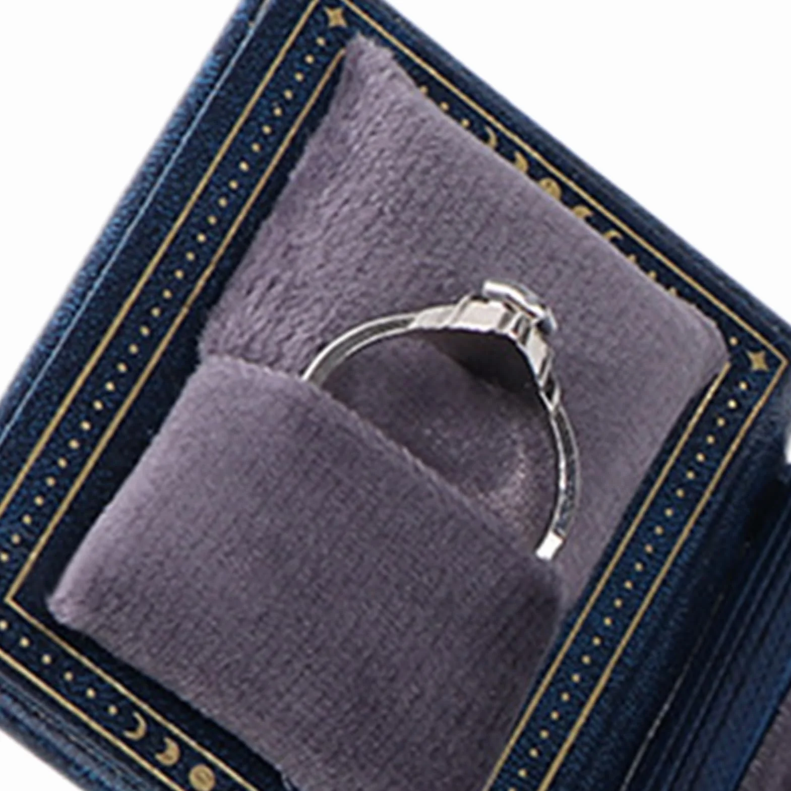 Estuche de Anillos Organizador para Almacenamiento de Joyas con Forma de Libro Cierre Magnético