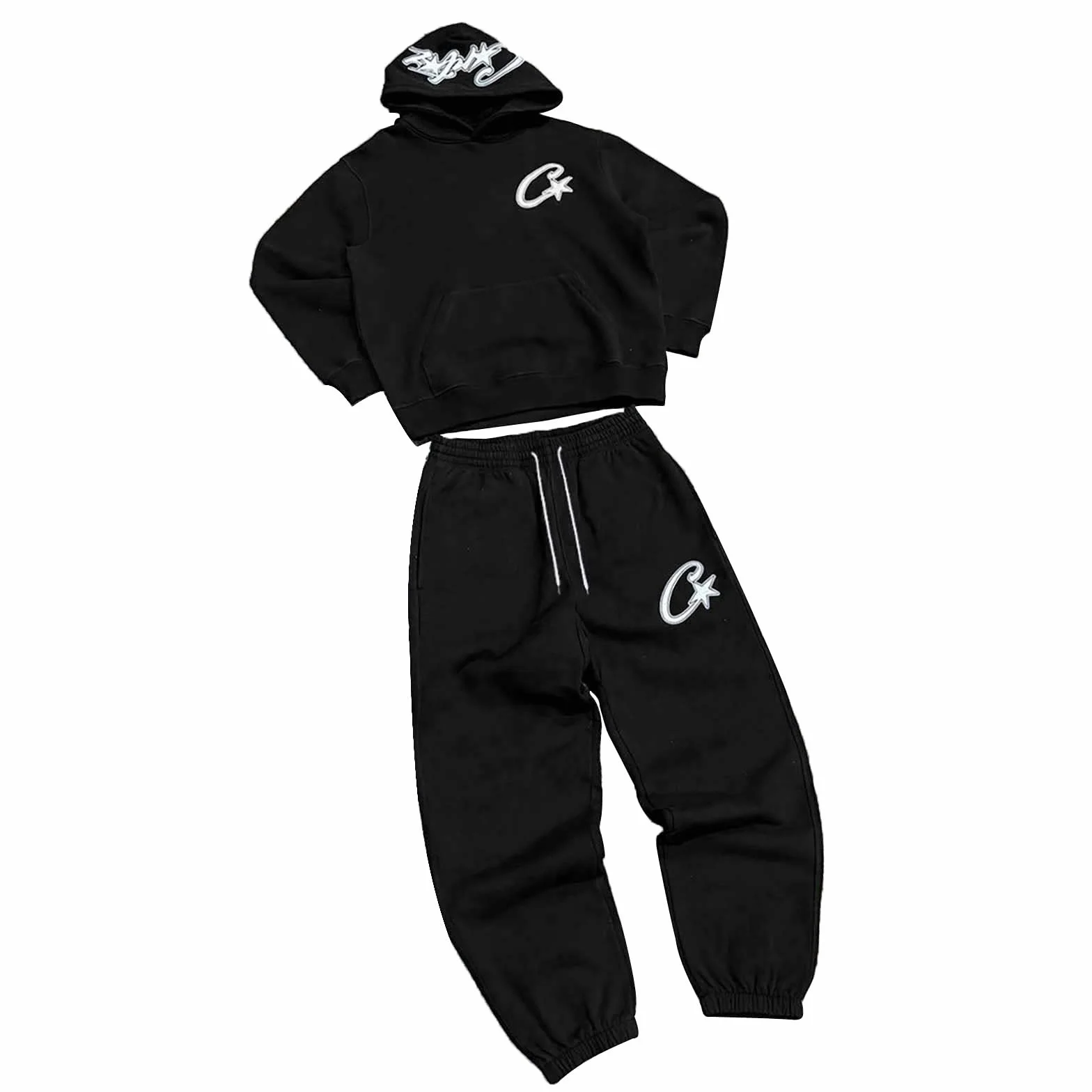 Sudadera con capucha y pantalón para hombre, conjunto deportivo informal de dos piezas