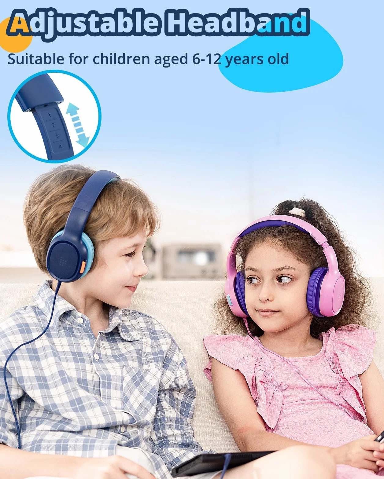 Tronsmart KH01 Auriculares para Niños Plegables 85/93dB HD Estéreo 3,5mm