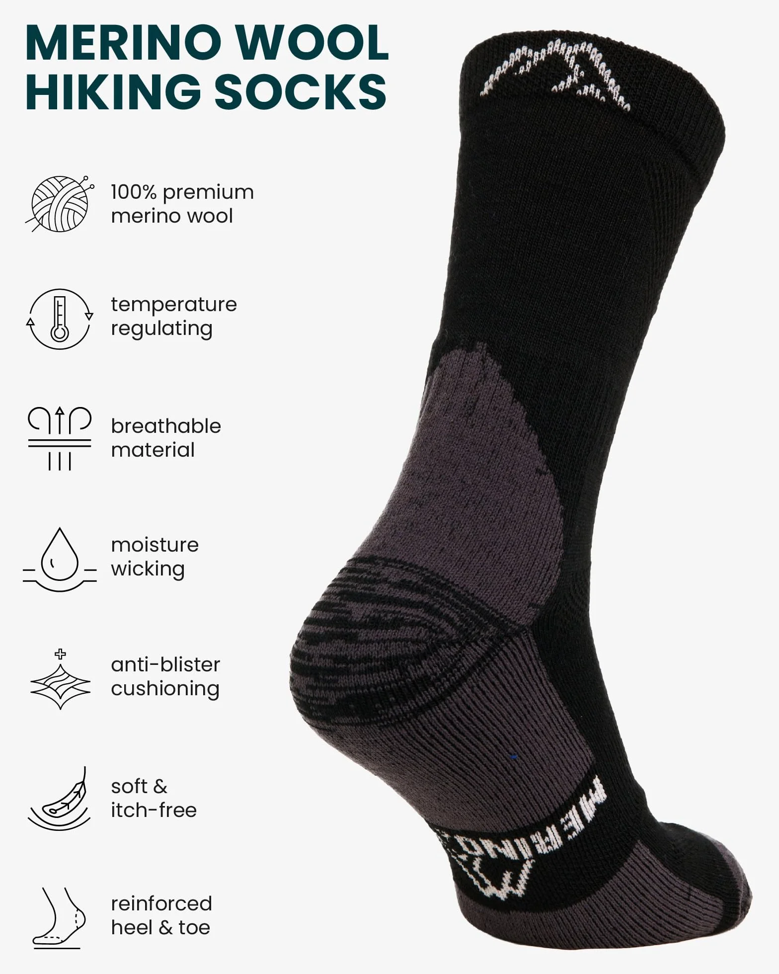 Merino.tech Calcetines Térmicos Lana Merino para Hombre y Mujer - Transpirables, Suaves, Trekking y Deporte