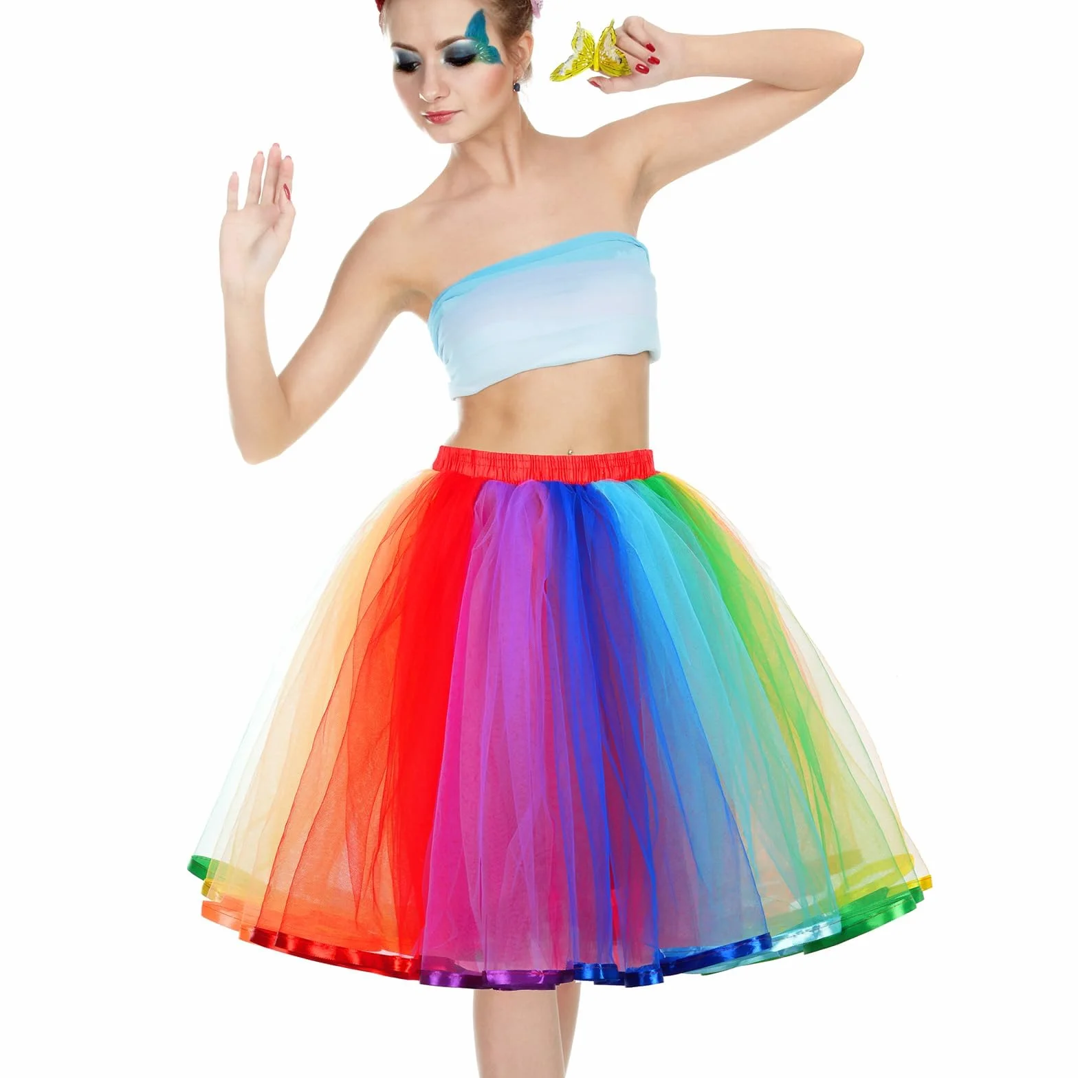 Falda de Tutú para Mujer Retro 80s Disfraz de Ballet Carnaval Halloween
