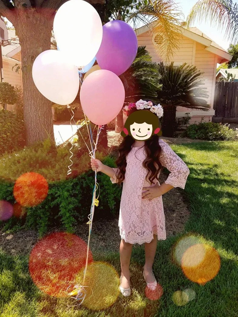 Vestidos de Bautizo Bordado Flor para Niñas 1-14 años Encaje Boda Fiesta