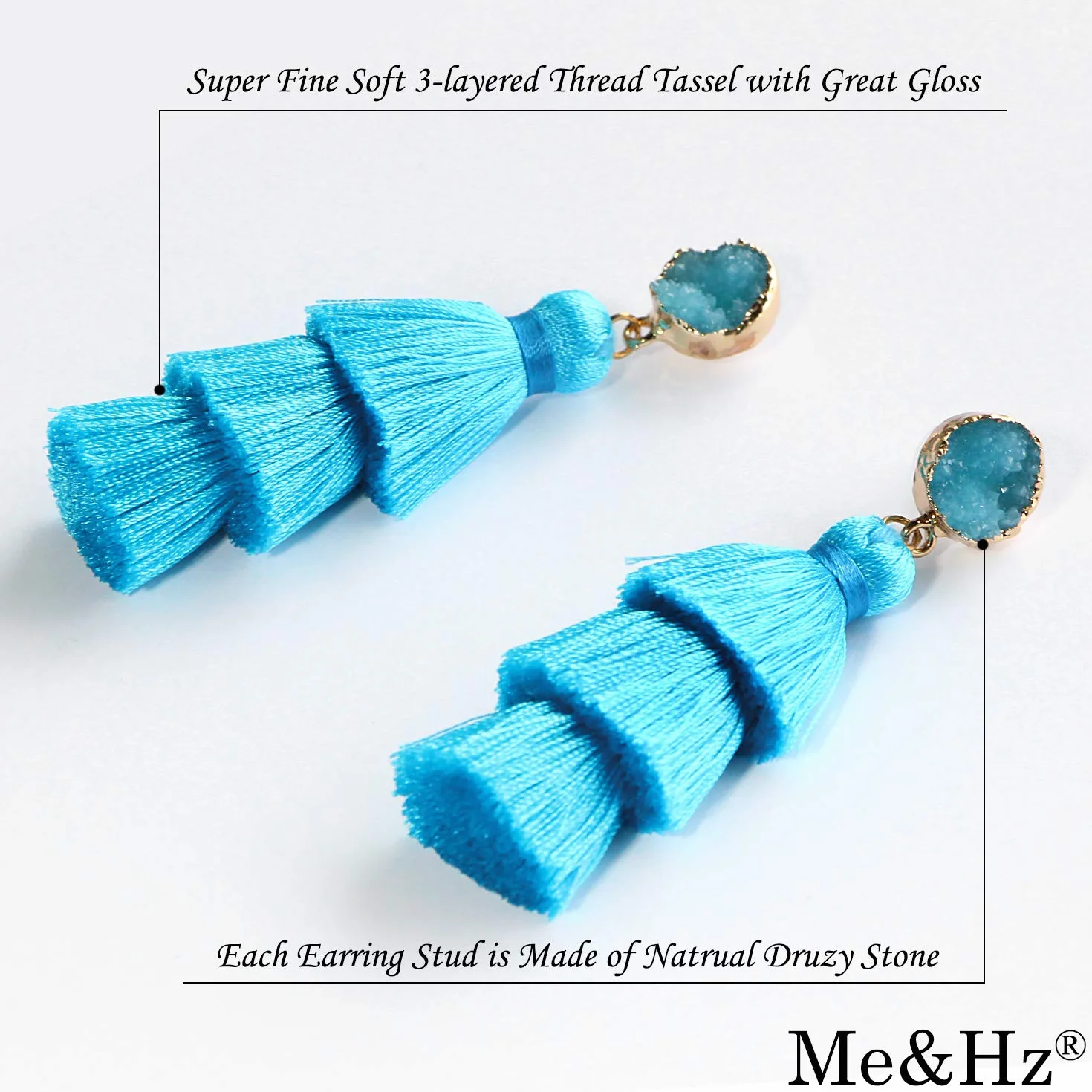Bohemian Big Dangle Drop Earrings for Women Colorful Layered Fashion Tassel Hypoallergenic