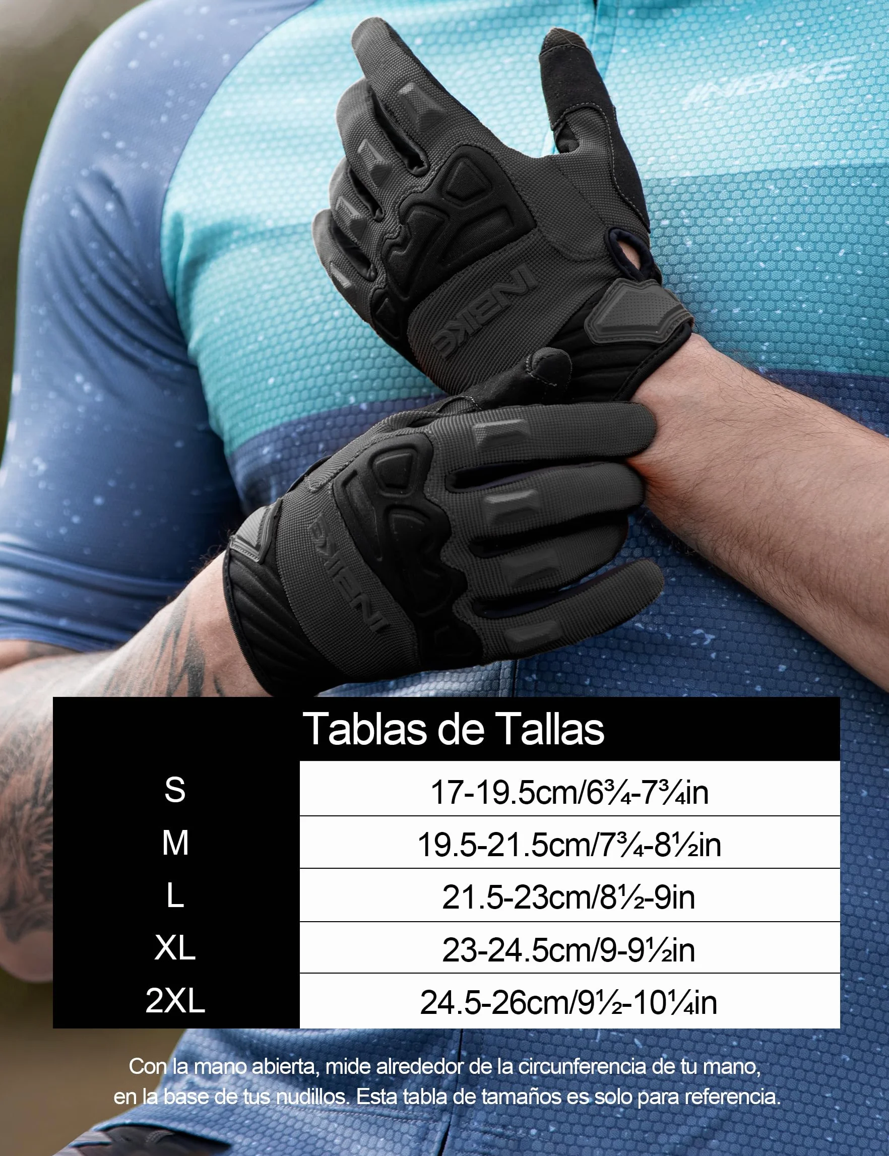 INBIKE Guantes Ciclismo Hombre Largo Pantalla Táctil Acolchado Antideslizante