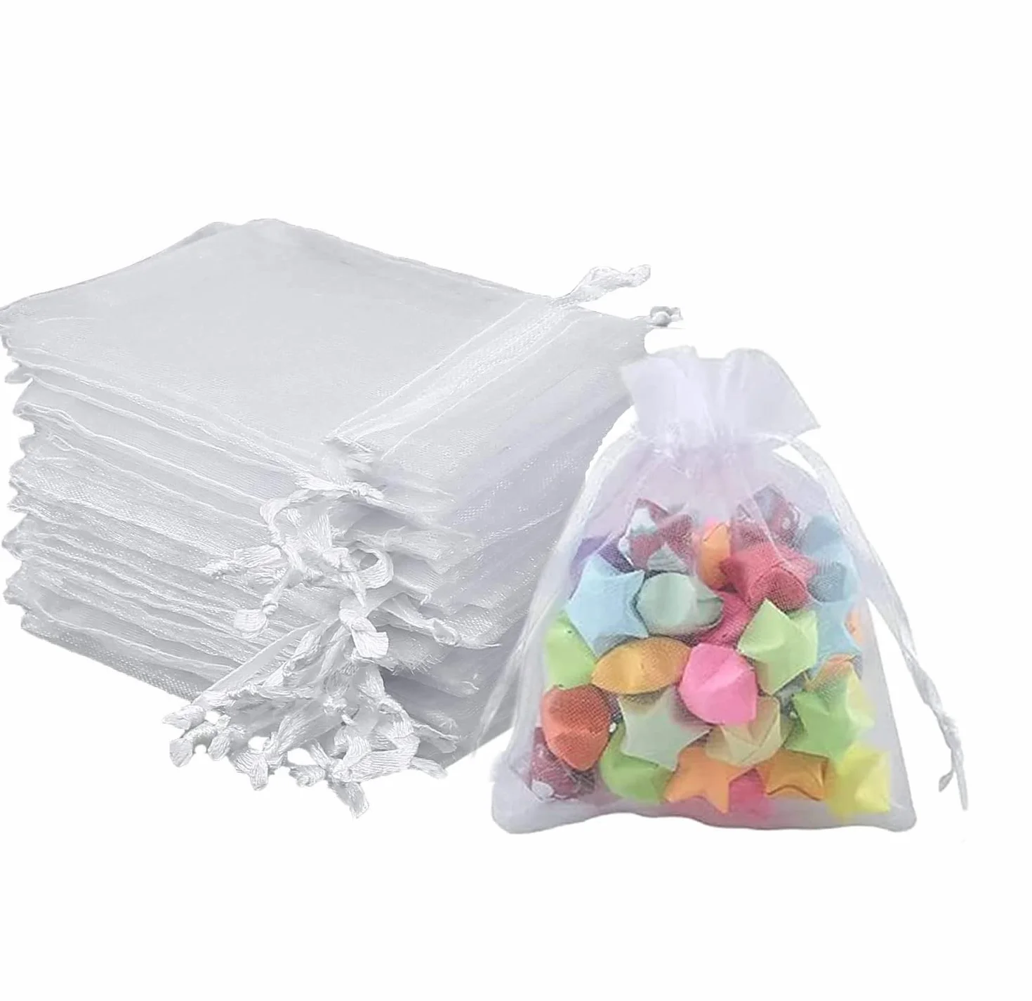 100 bolsas de organza, 7 x 9 cm, bolsas de organza, bolsas de regalo, joyas de boda, para festivales, fiestas y bodas, cordón de satén
