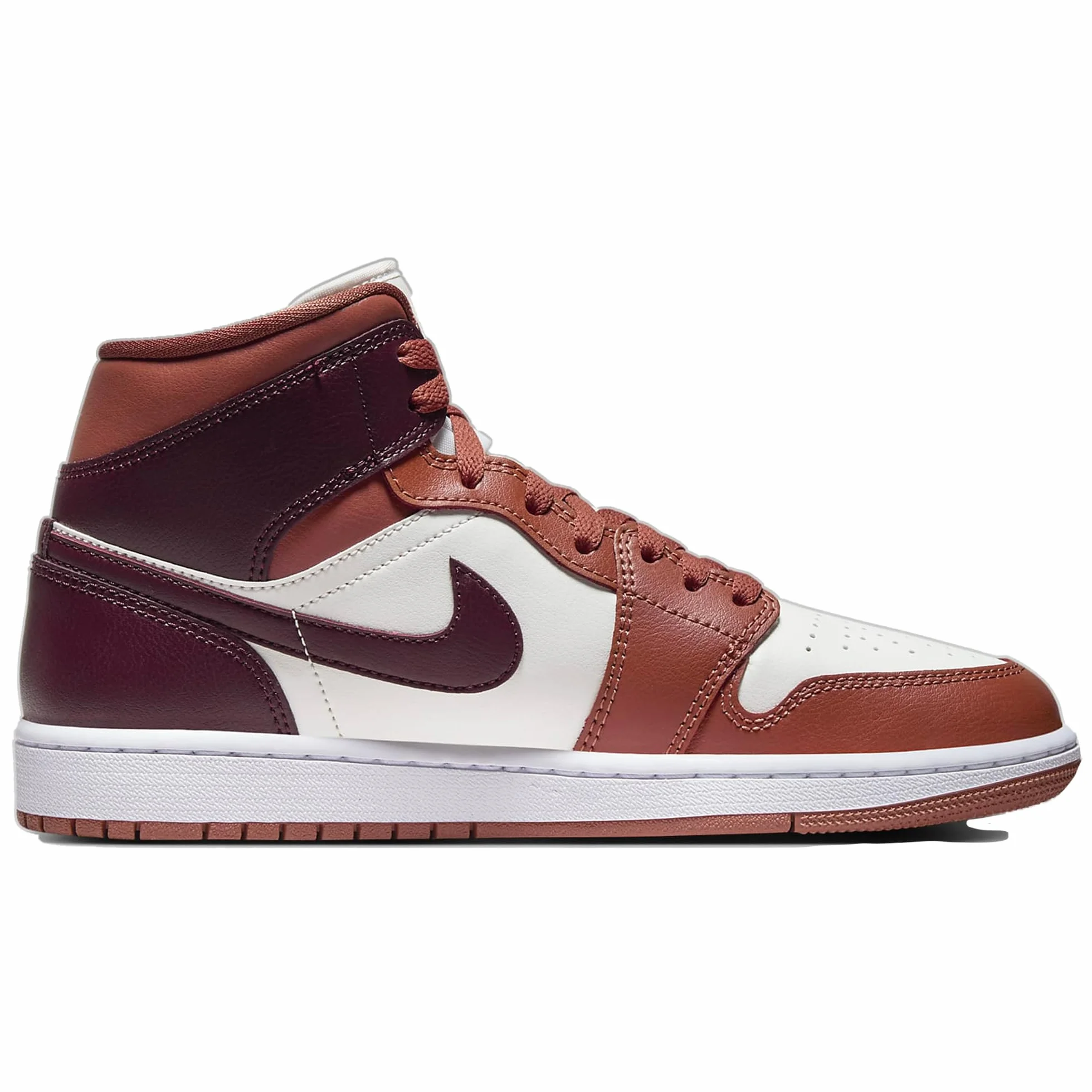 Nike Air Jordan 1 Mid Mujer Dusty Peach Night Maroon Sail White EU 38